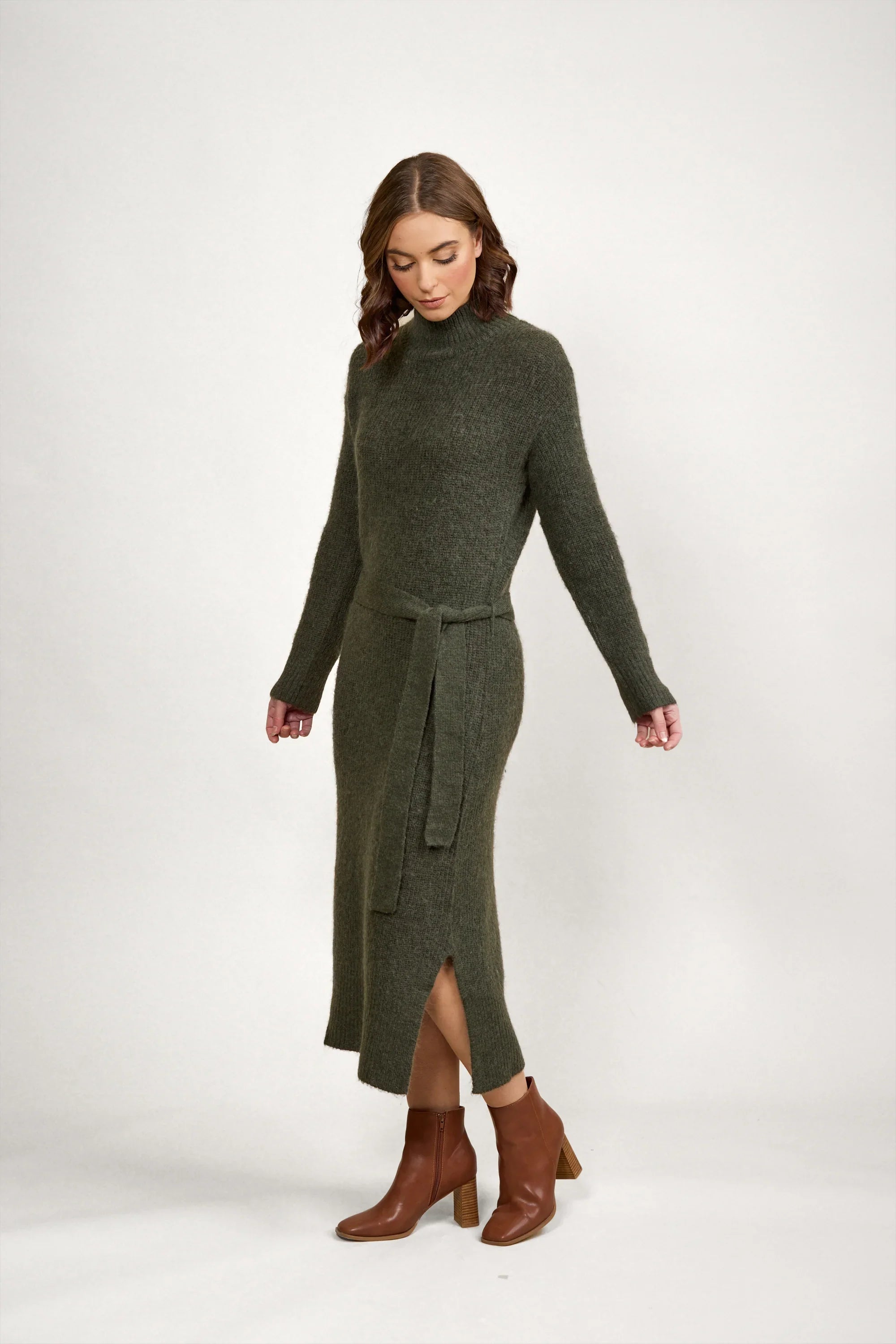 slim fit dress slacks Red and Hunter Green Plaid Sweater Dress main image 0