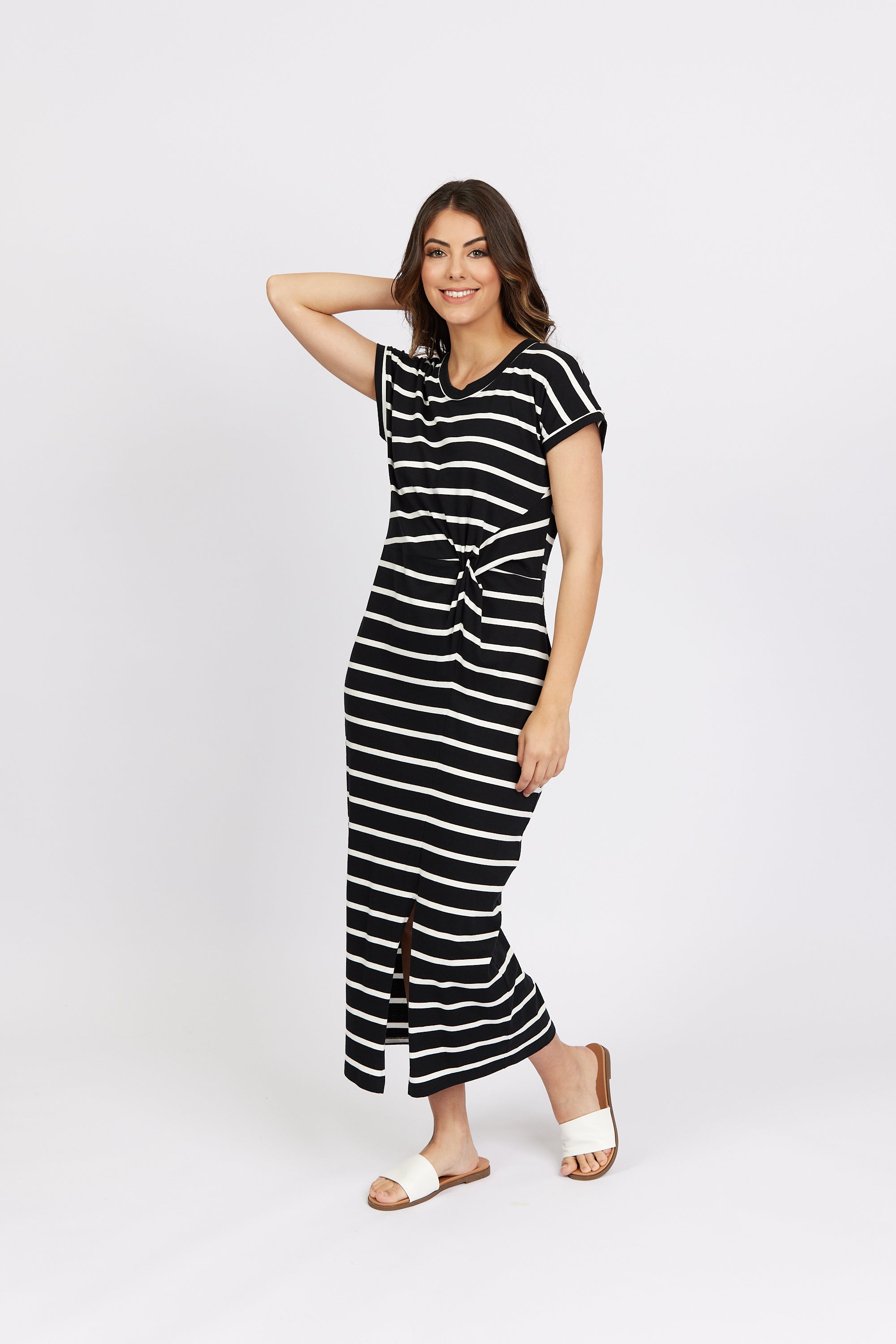 K1047 Black Stripe - Parker Dress - Knewe Label