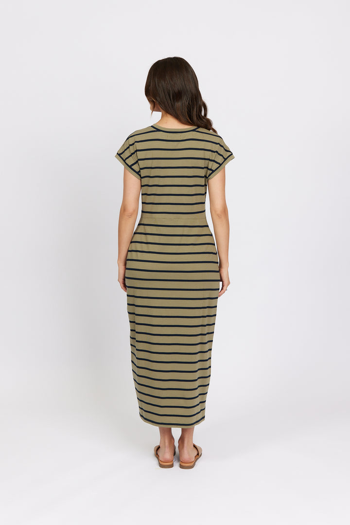 K1047 Khaki Stripe - Parker Dress - Knewe Label