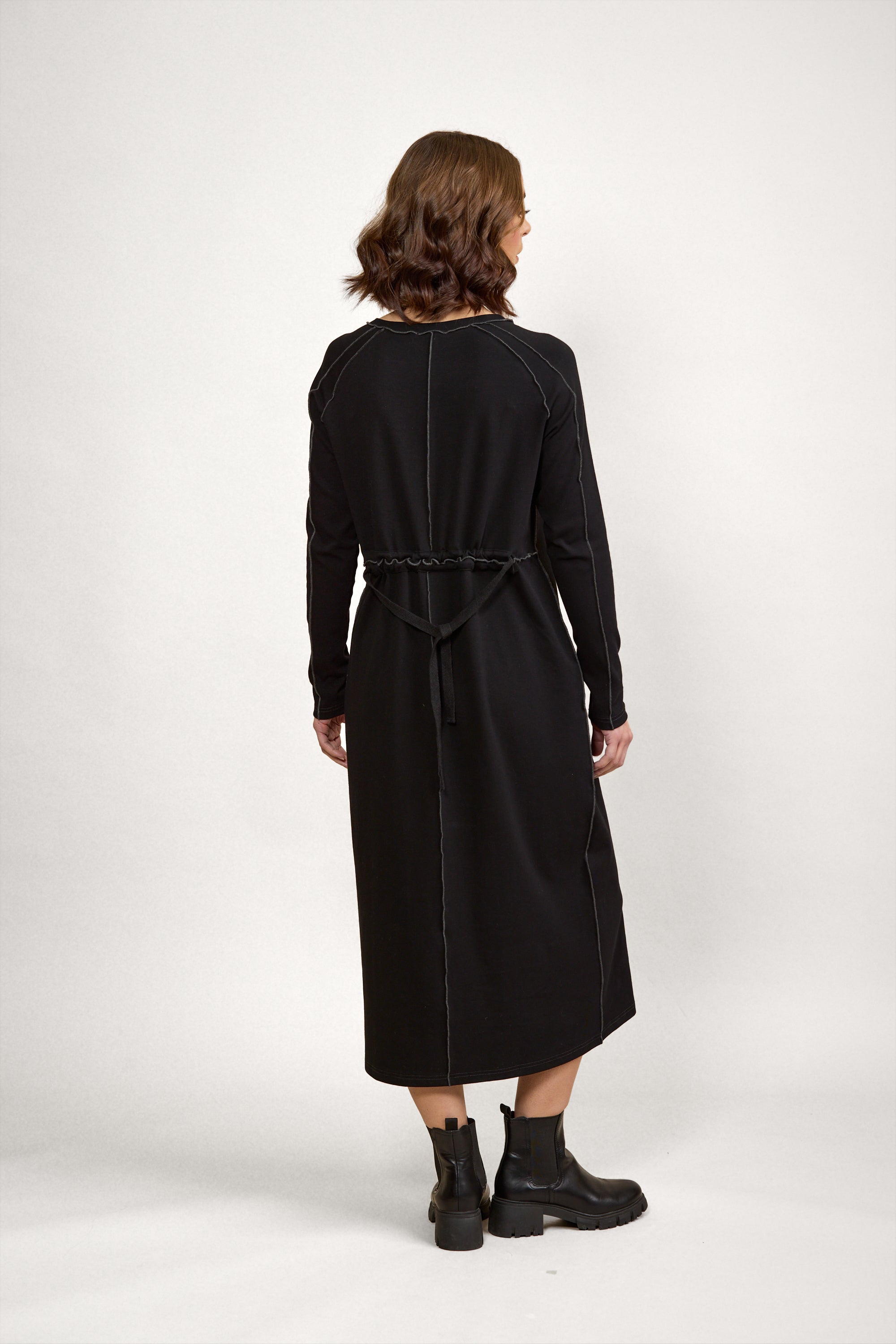 K1055 Alex Dress - Black/Charcoal - Knewe Label