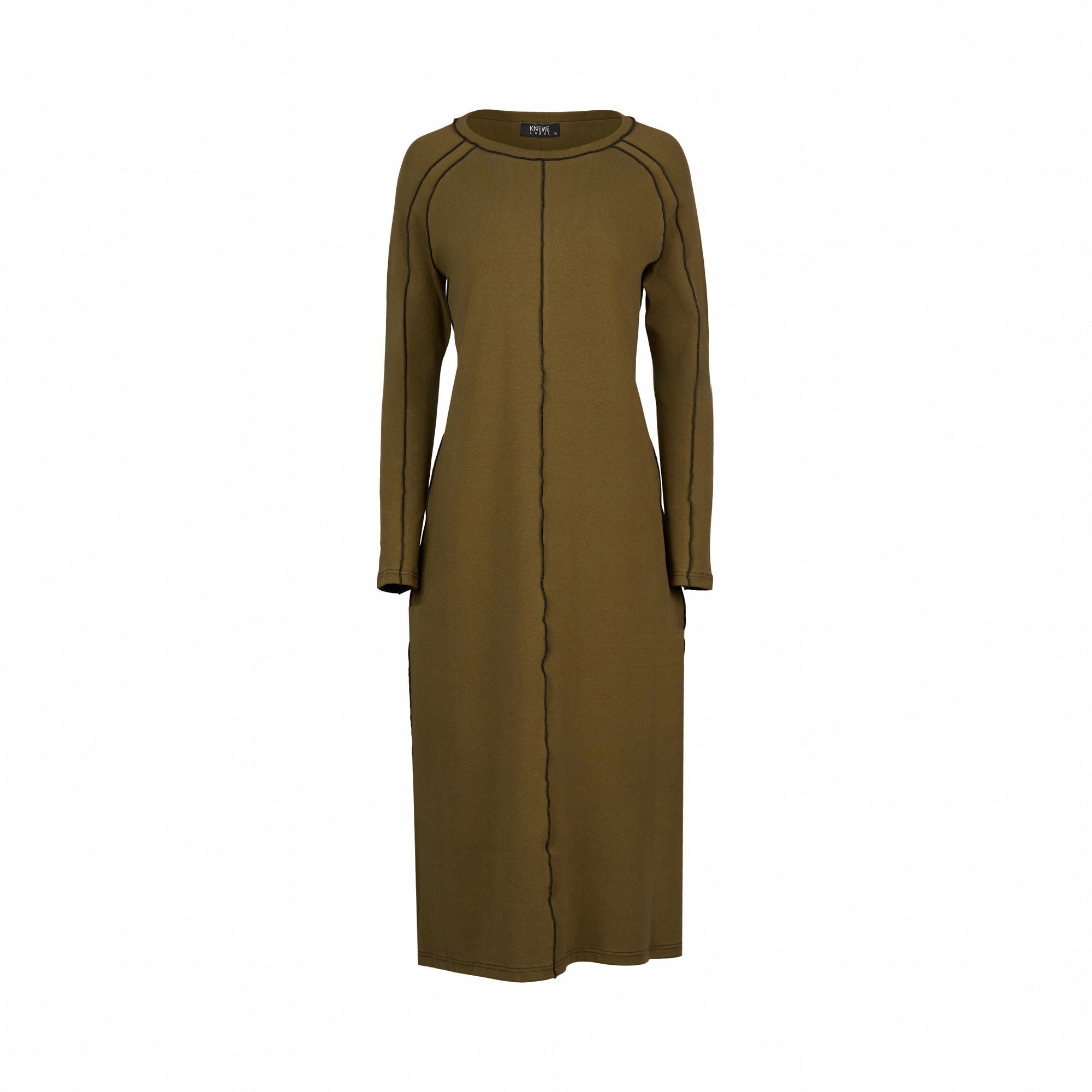 K1055 Alex Dress - Olive/Black - Knewe Label