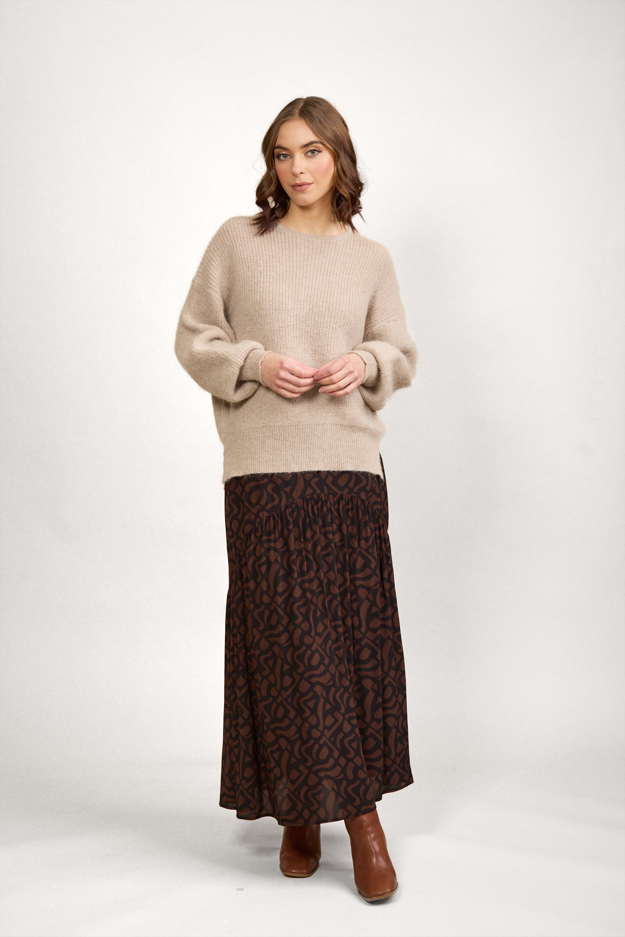 K2016A Note Sweater - Oatmeal - Knewe Label
