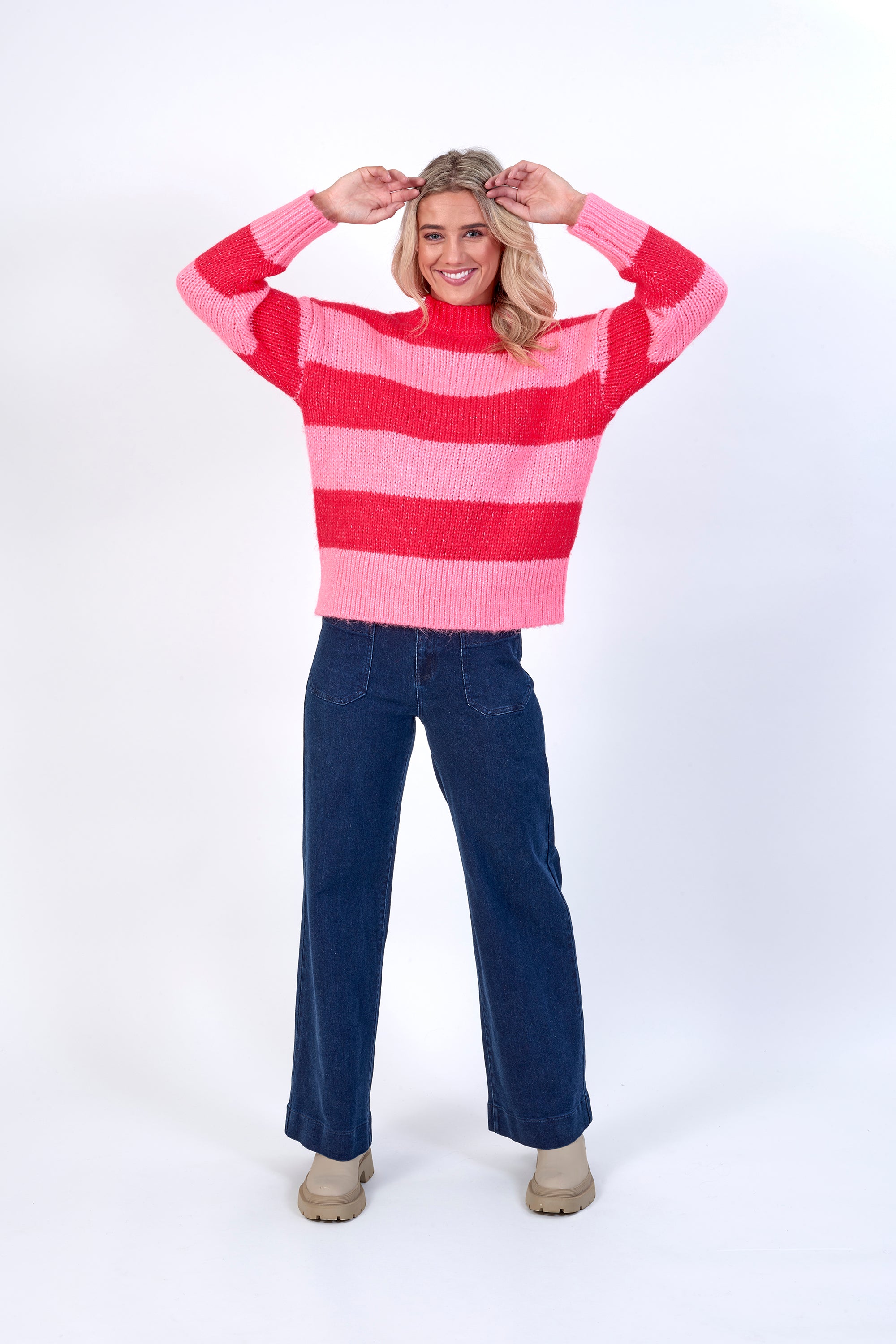 K2025 Pink/Red - Alexa Sweater - Knewe Label