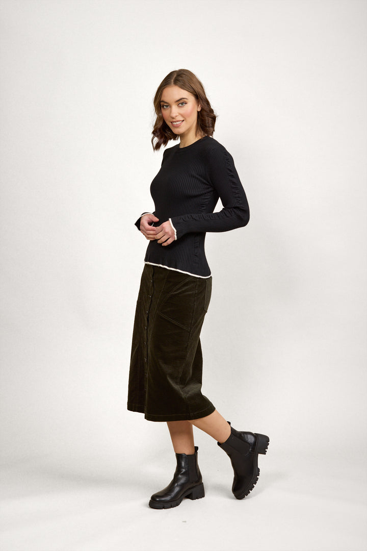 K2031 Luxe Sweater - Black/White - Knewe Label