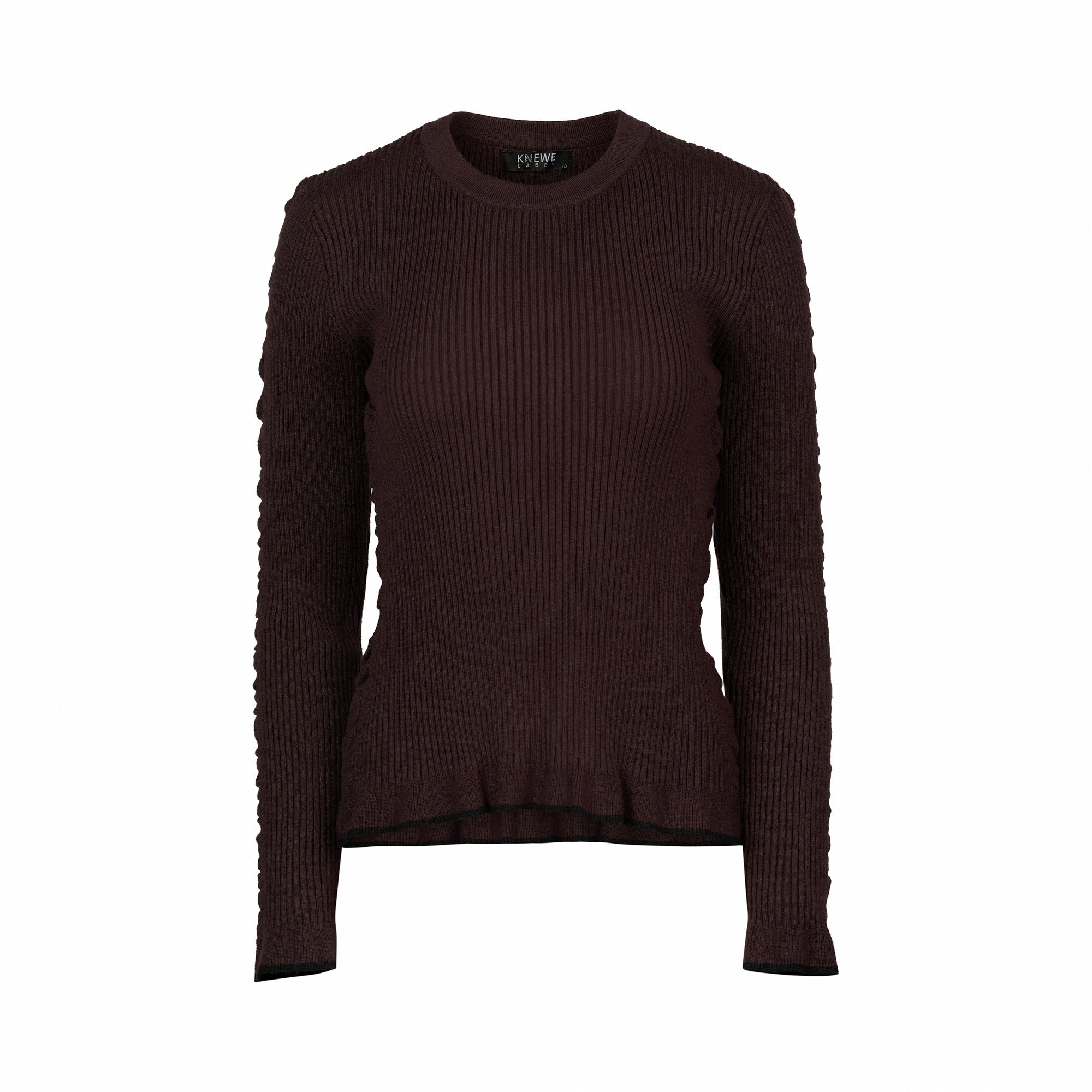 K2031 Luxe Sweater - Chocolate/Black - Knewe Label