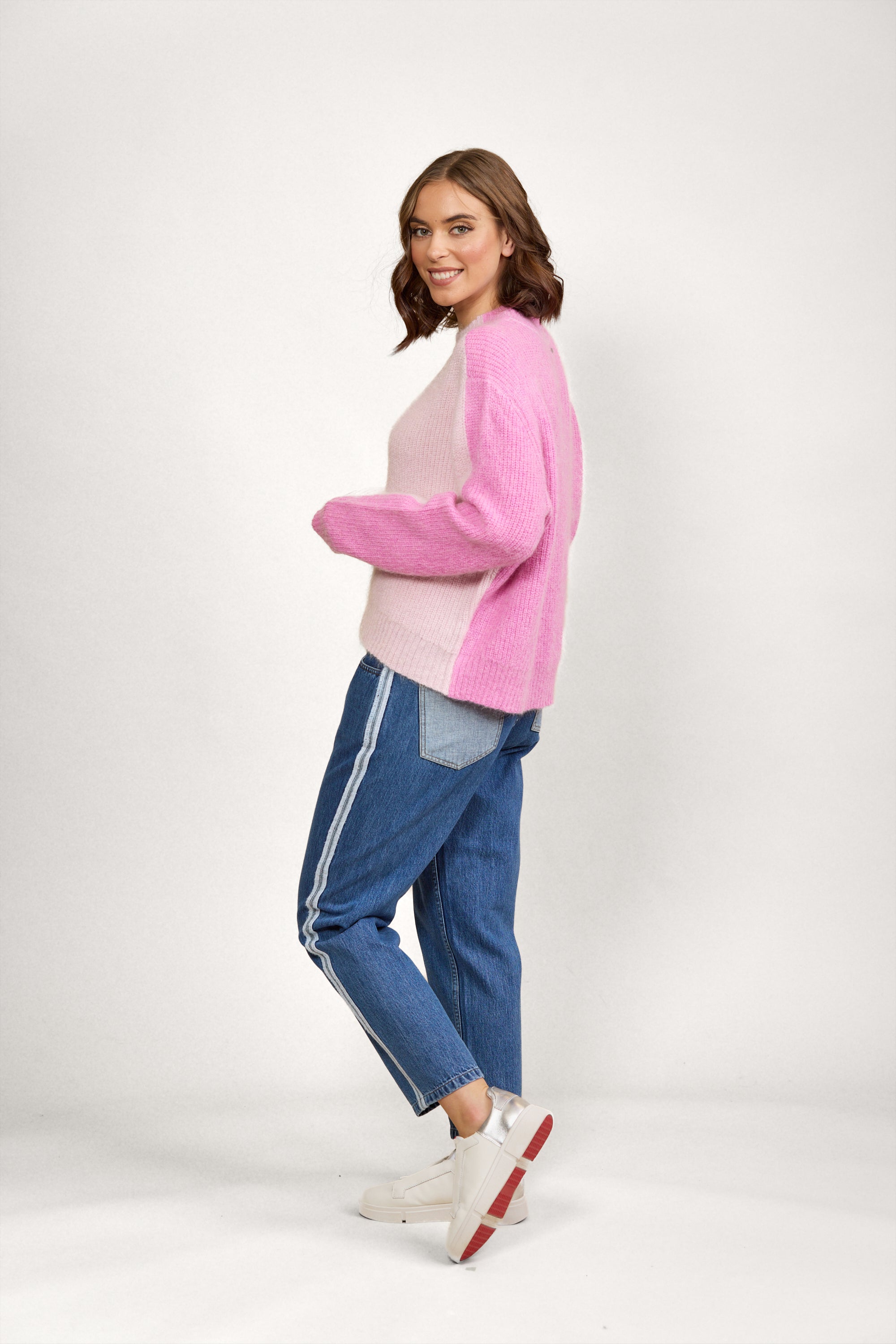 K2033 Two Tone Sweater - Candyfloss - Knewe Label
