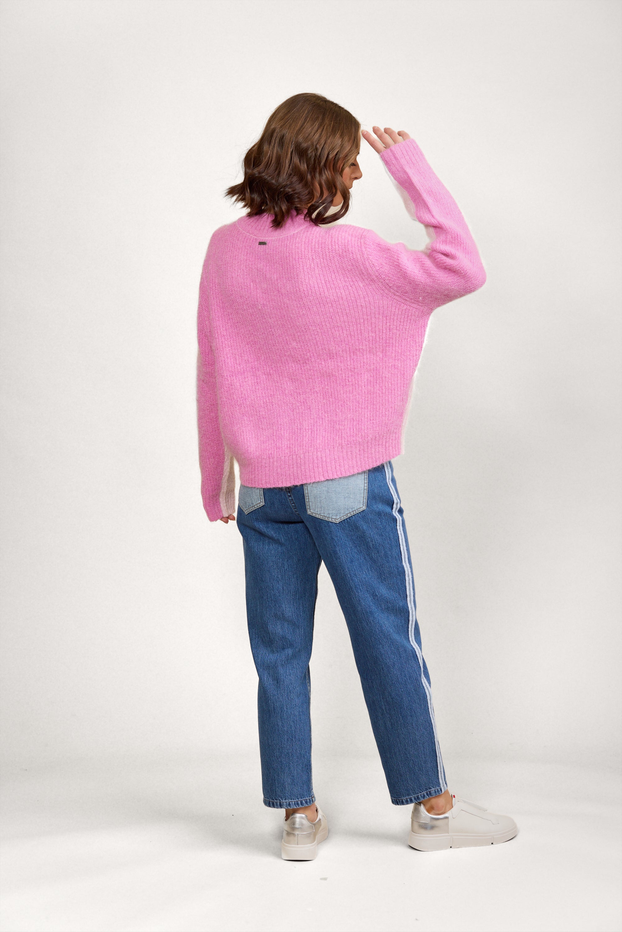 K2033 Two Tone Sweater - Candyfloss - Knewe Label