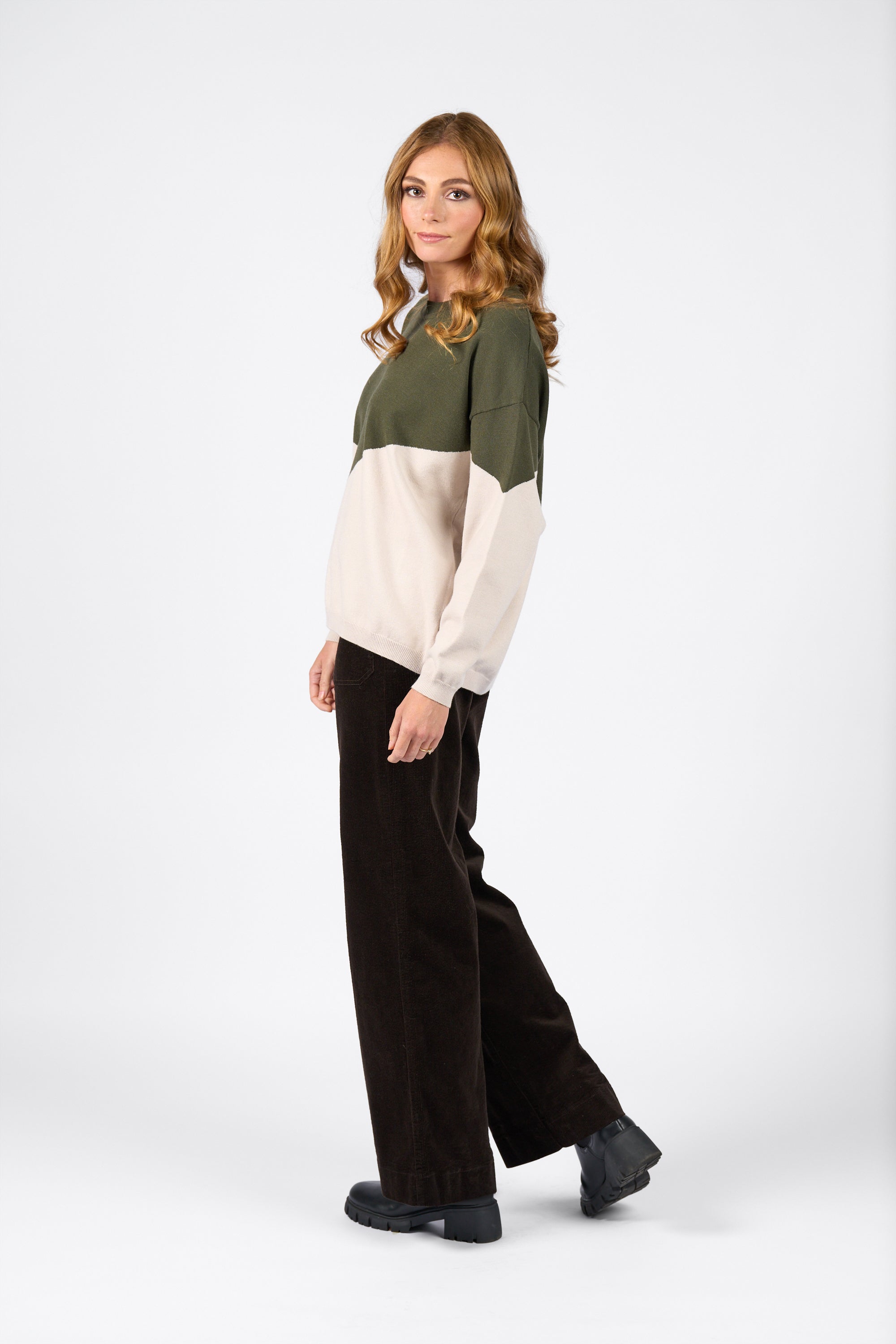 K2039 Tanner Sweater - Hunter/Oatmeal - Knewe Label