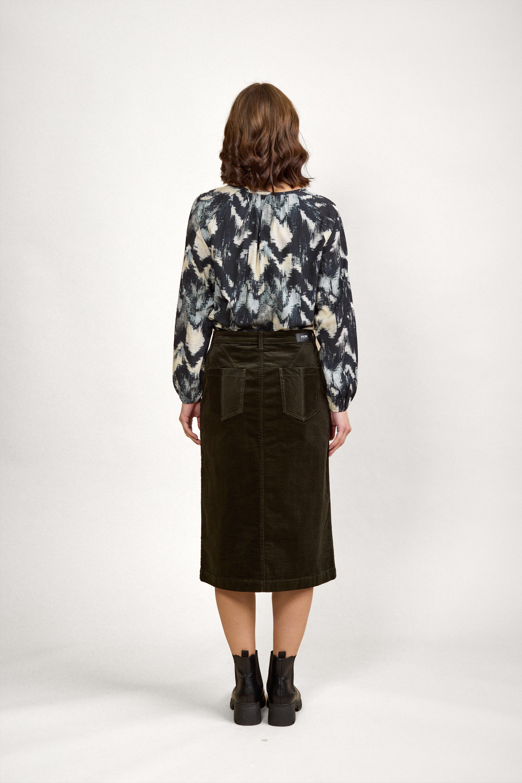 K4028C Koa Cord Skirt - Hunter - Knewe Label