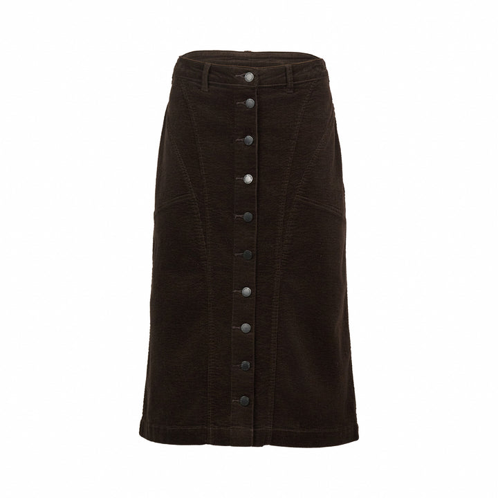 K4028C Koa Cord Skirt - Soot - Knewe Label