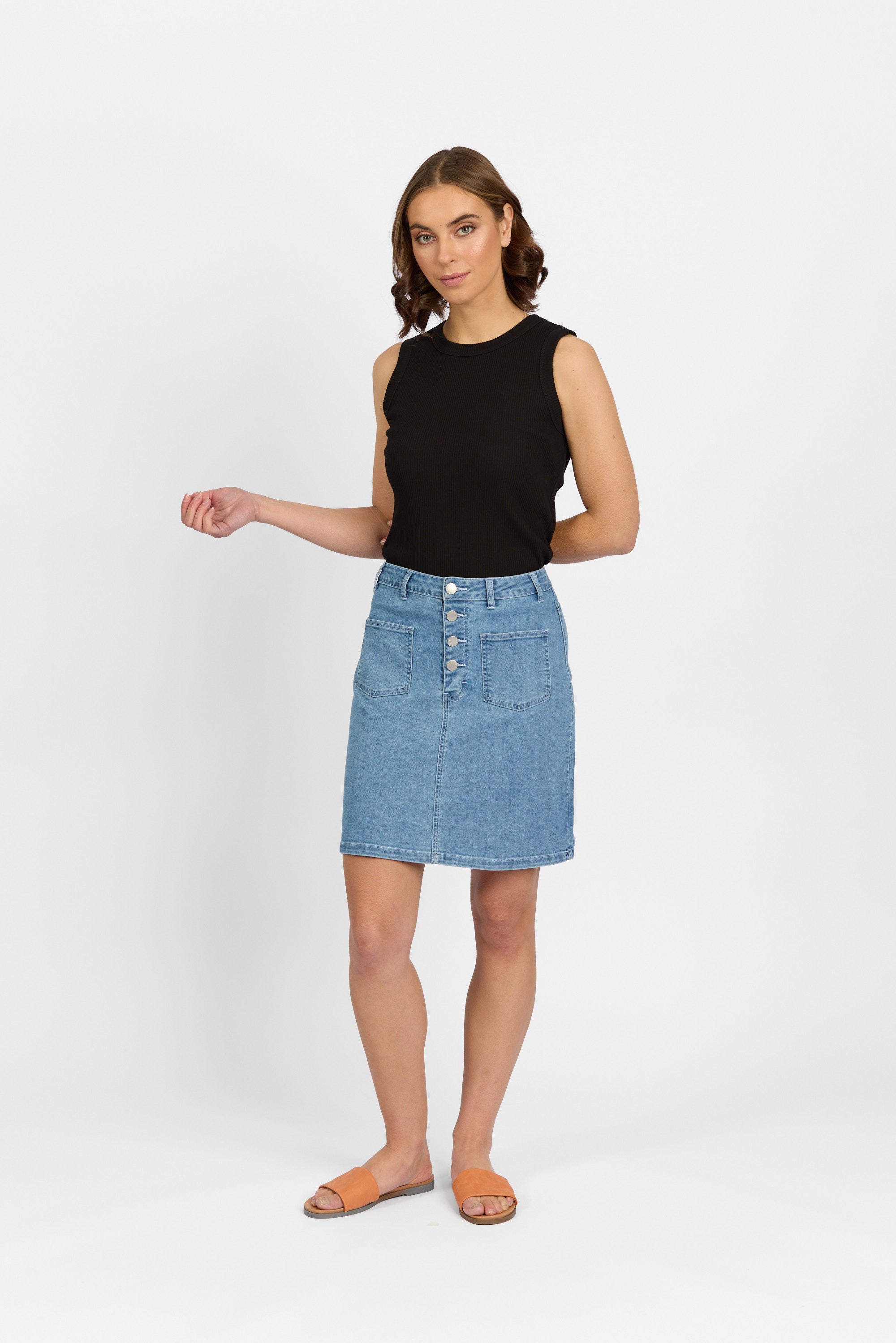 K4029 Palm Blue - Potter Skirt - Knewe Label