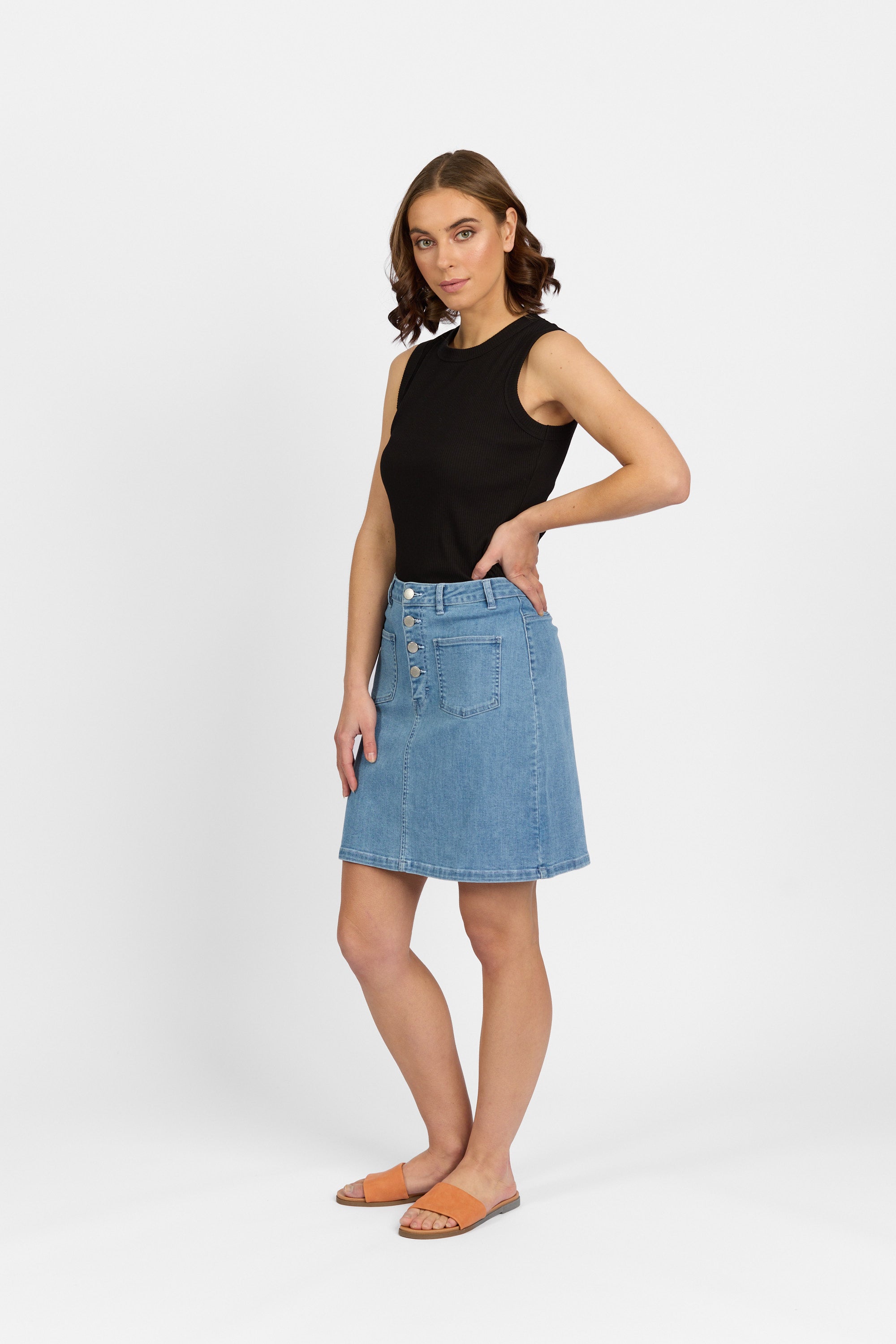 K4029 Palm Blue - Potter Skirt - Knewe Label