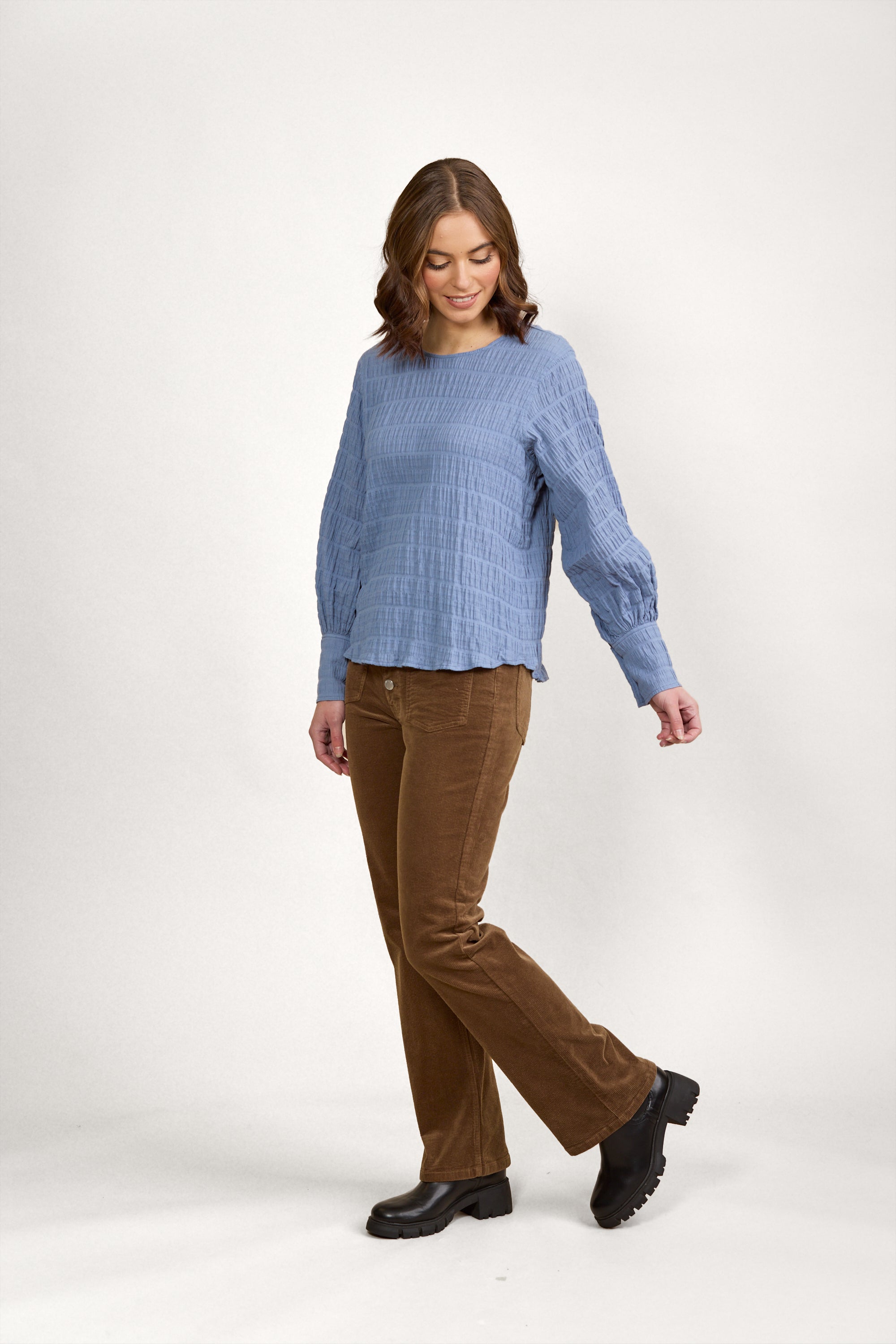 K5075 Volume Top - Denim Blue - Knewe Label