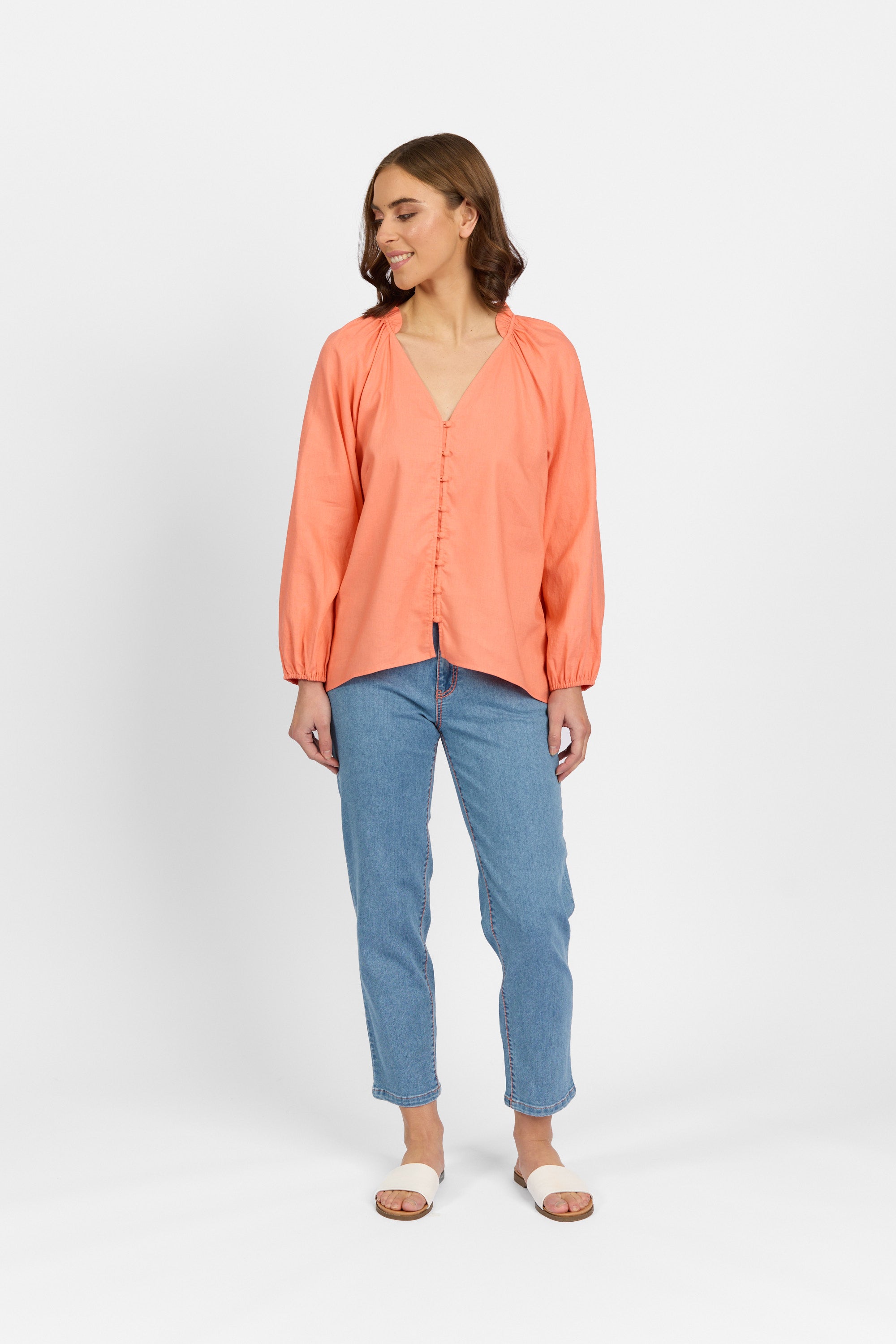 K5084 Coral - Portia Shirt - Knewe Label