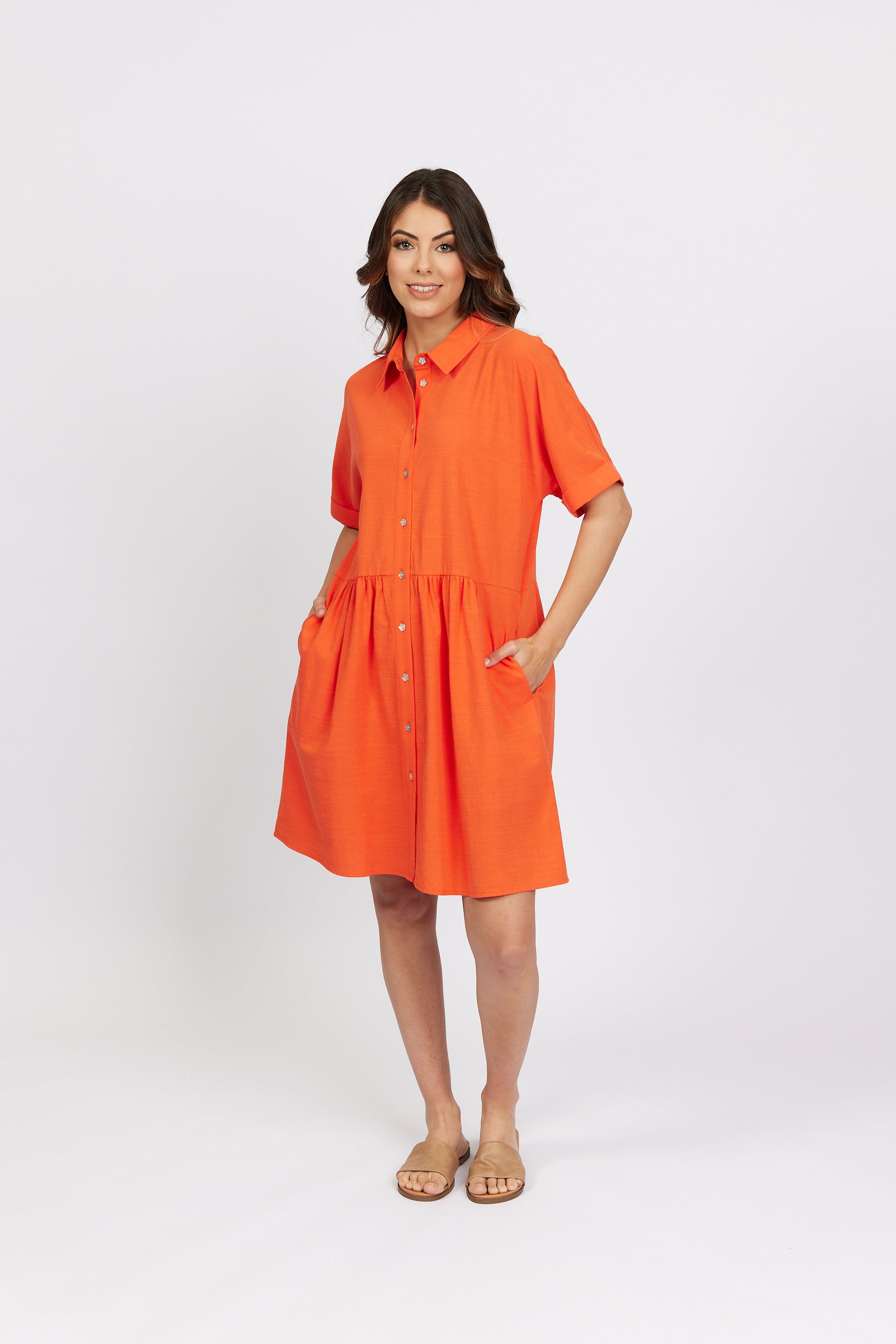 K1044 Melon - Cocoon Dress - Knewe Label