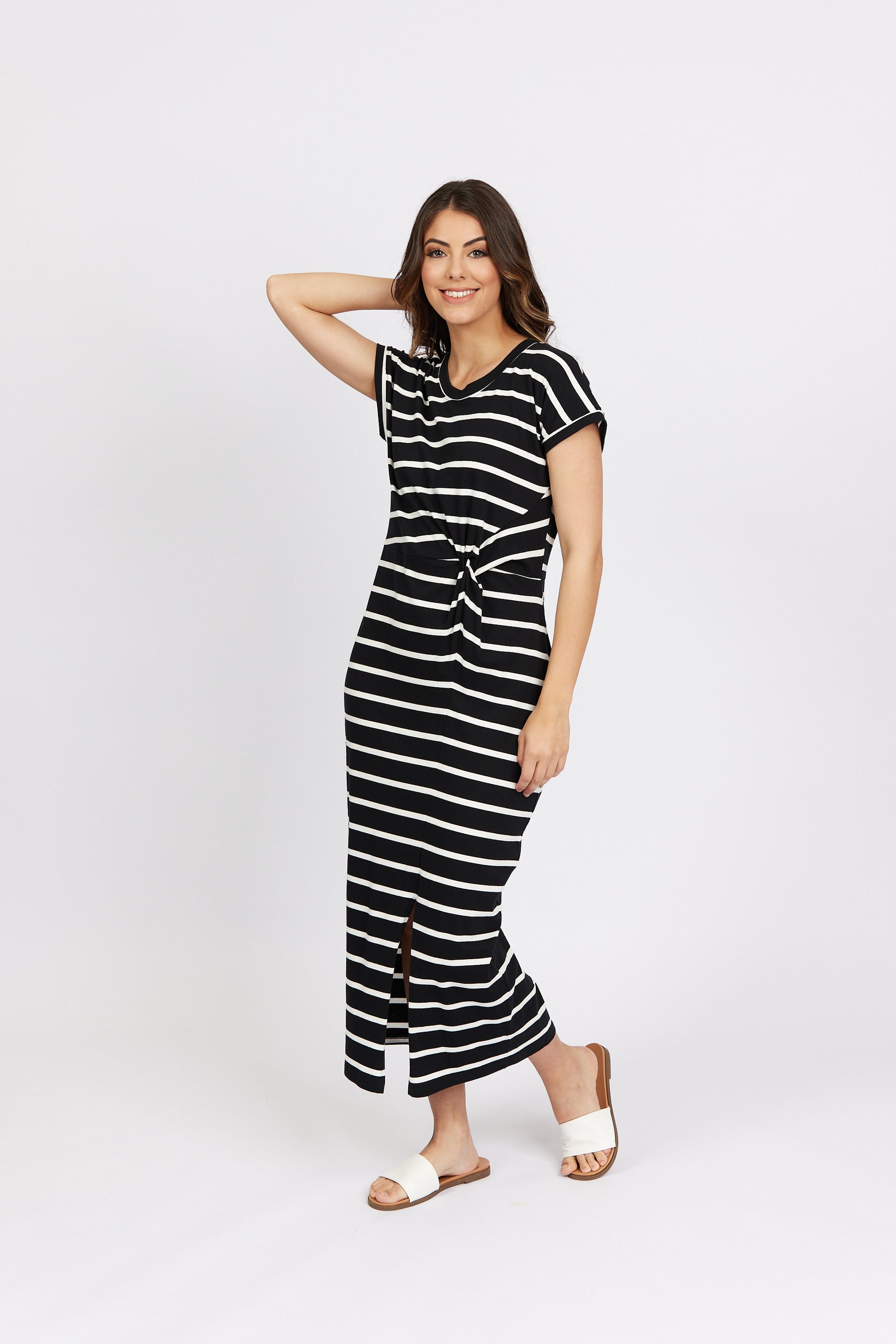 K1047 Black Stripe - Parker Dress - Knewe Label