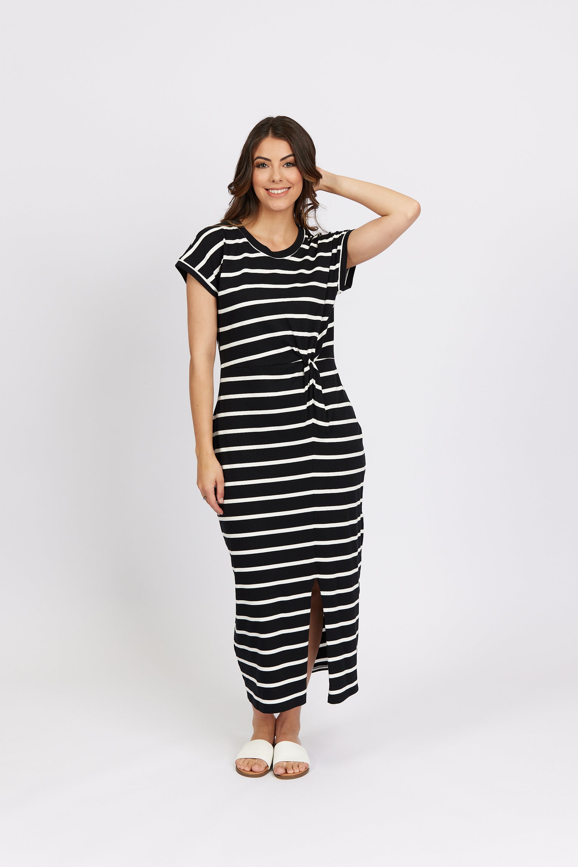 K1047 Black Stripe - Parker Dress - Knewe Label