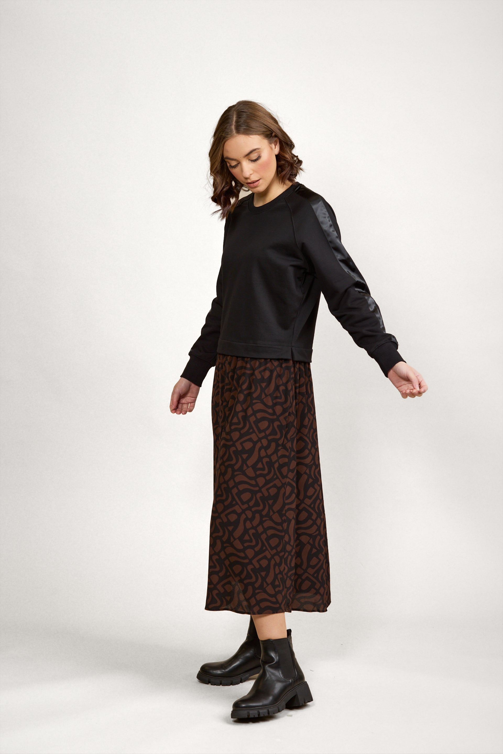 K1060 Rebel Dress - Black/Mocha - Knewe Label