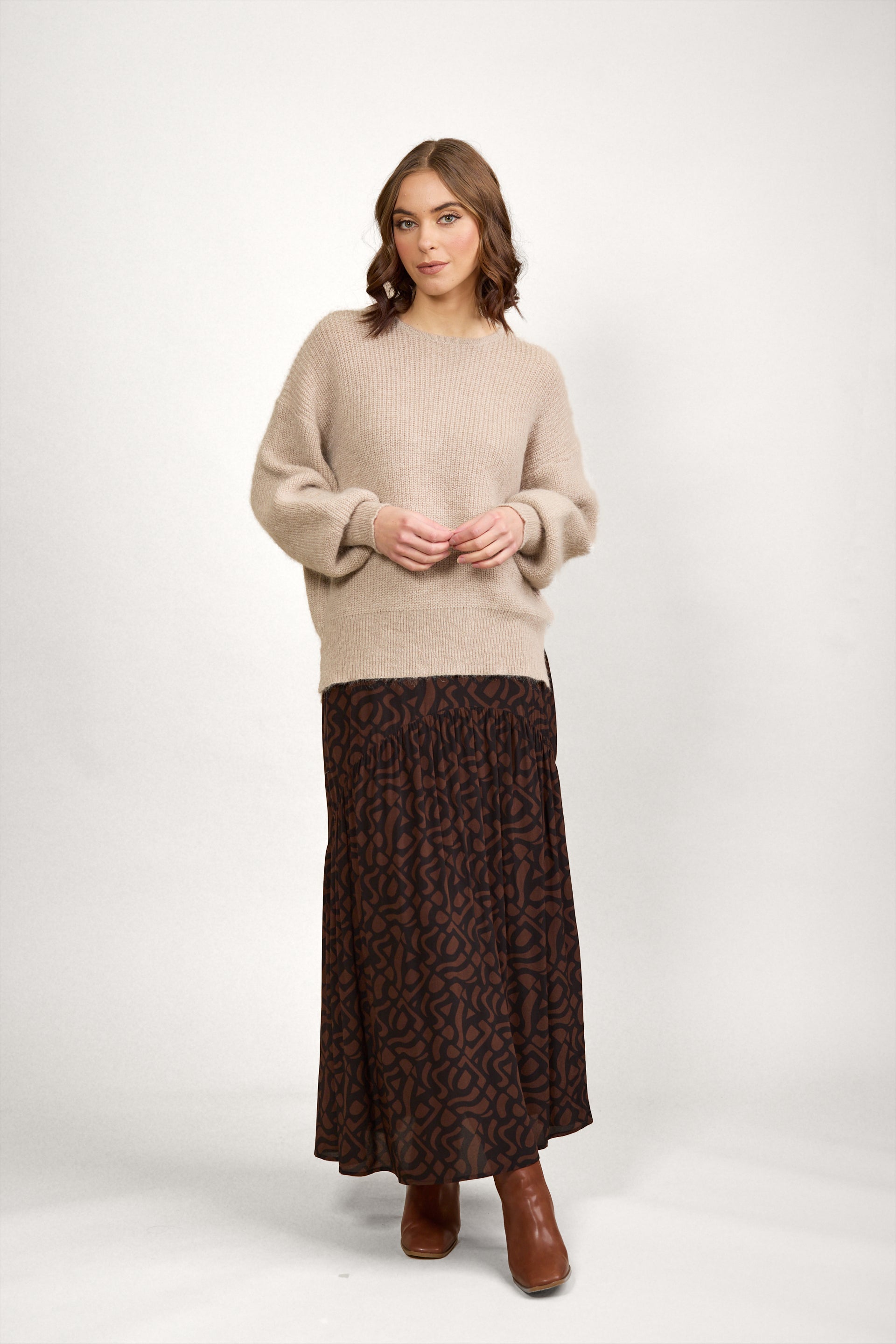 K2016A Note Sweater - Oatmeal - Knewe Label