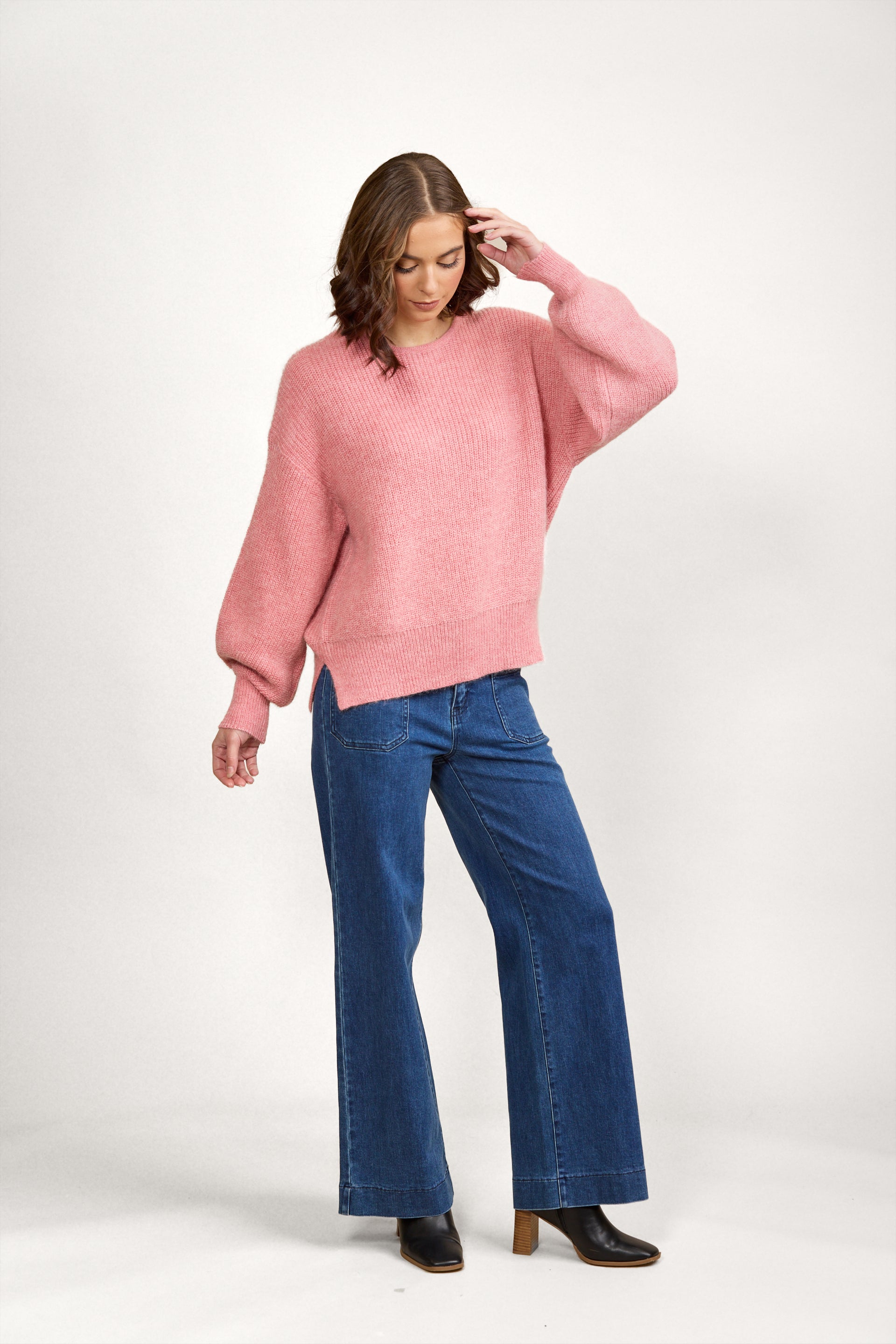 K2016A Note Sweater - Rose - Knewe Label