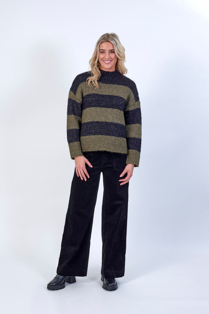 K2025 Khaki/Black - Alexa Sweater - Knewe Label