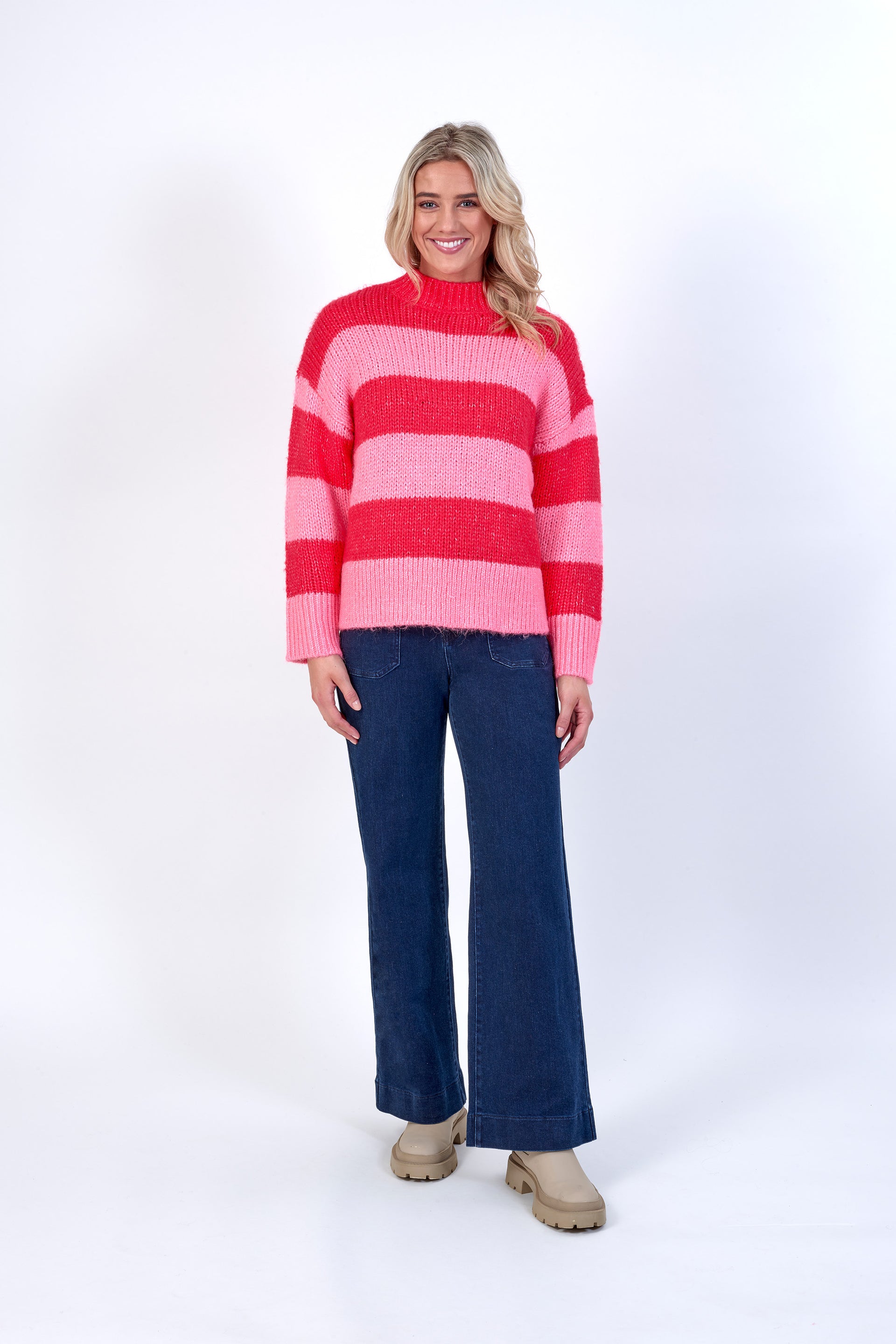 K2025 Pink/Red - Alexa Sweater - Knewe Label