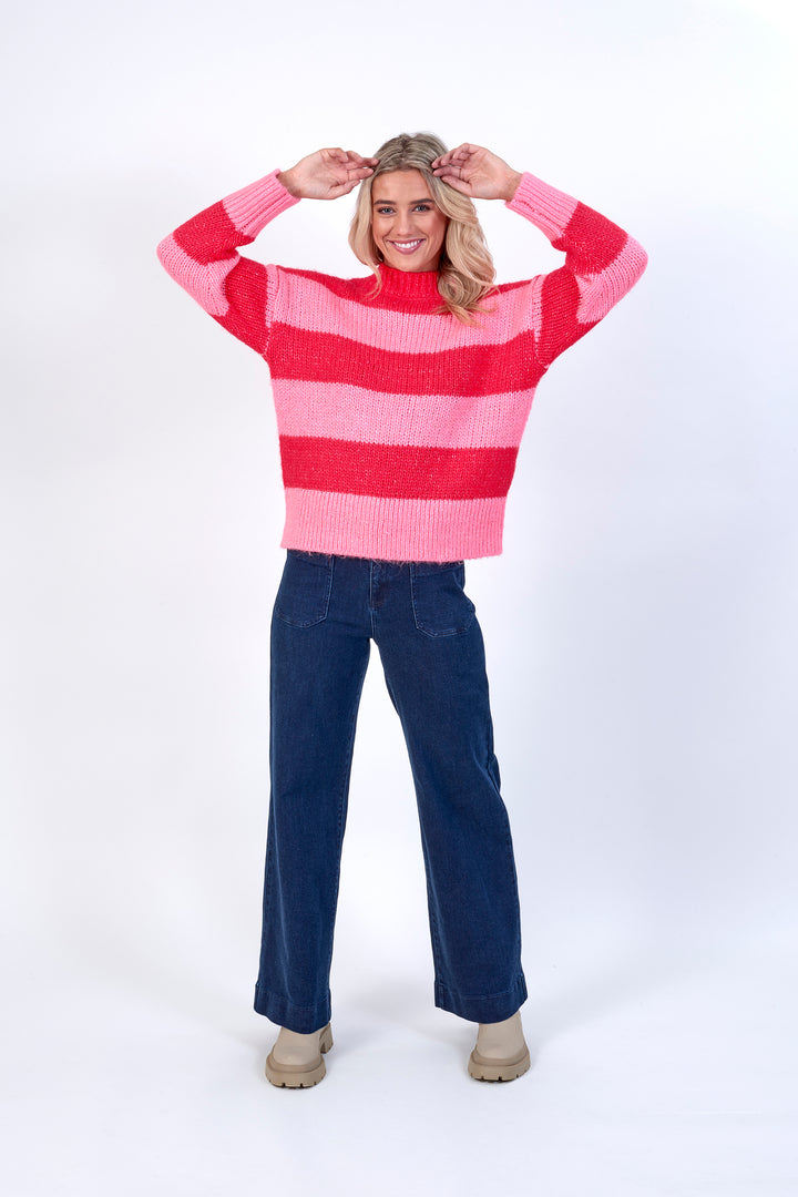 K2025 Pink/Red - Alexa Sweater - Knewe Label