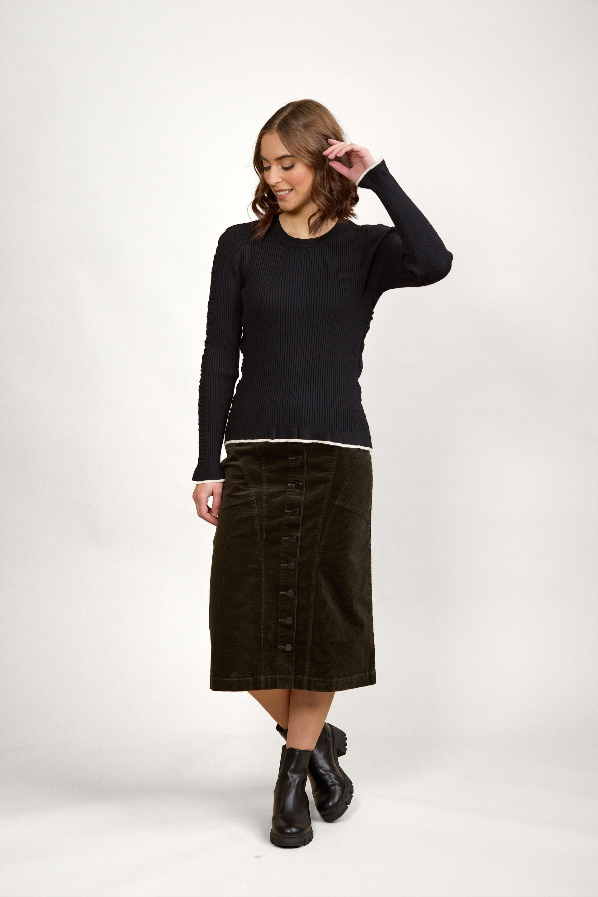 K2031 Luxe Sweater - Black/White - Knewe Label