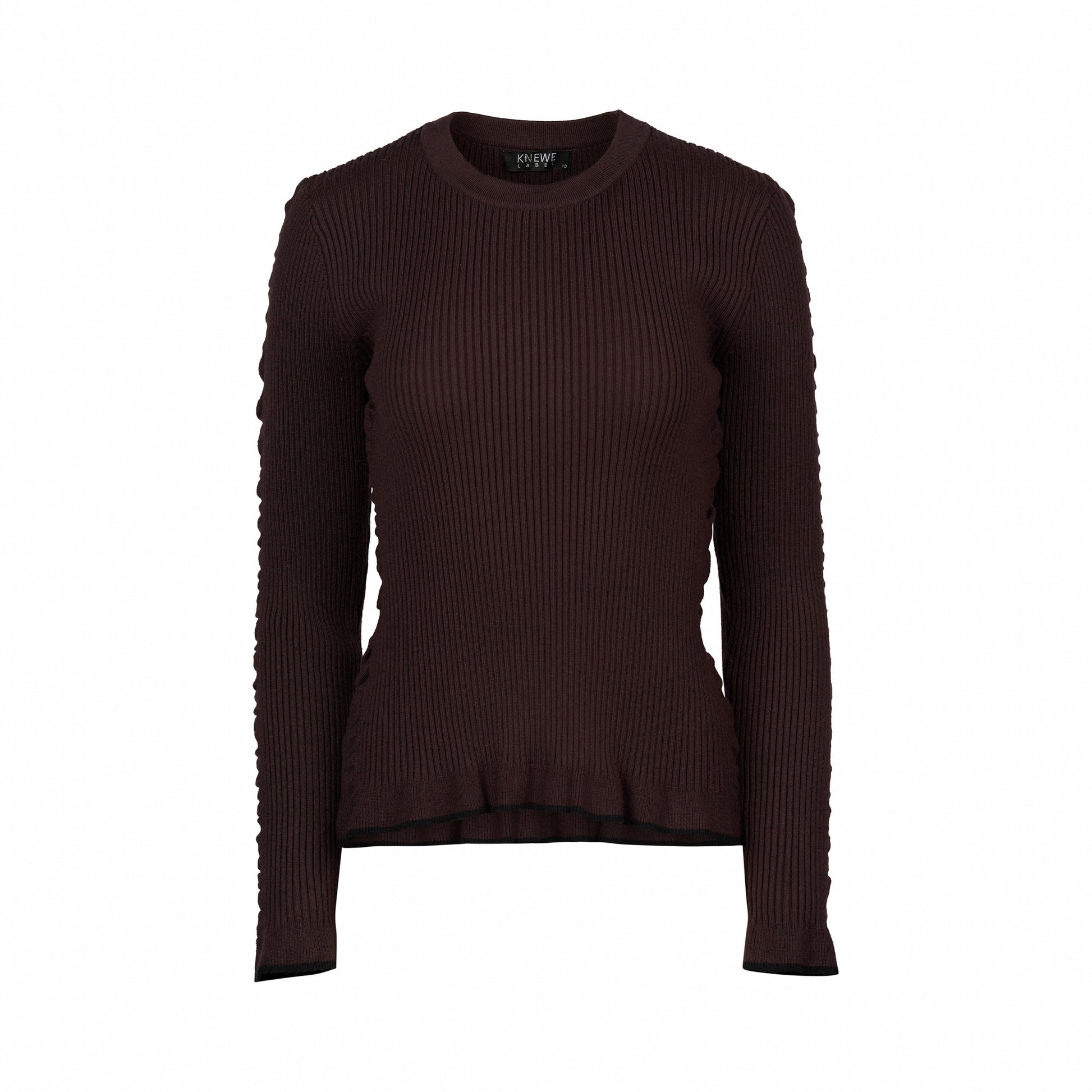 K2031 Luxe Sweater - Chocolate/Black - Knewe Label