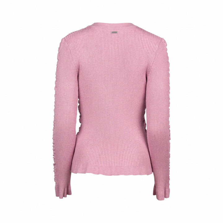KNEWE Label women's K2031 Luxe Sweater in Rose - close-up fabric detail