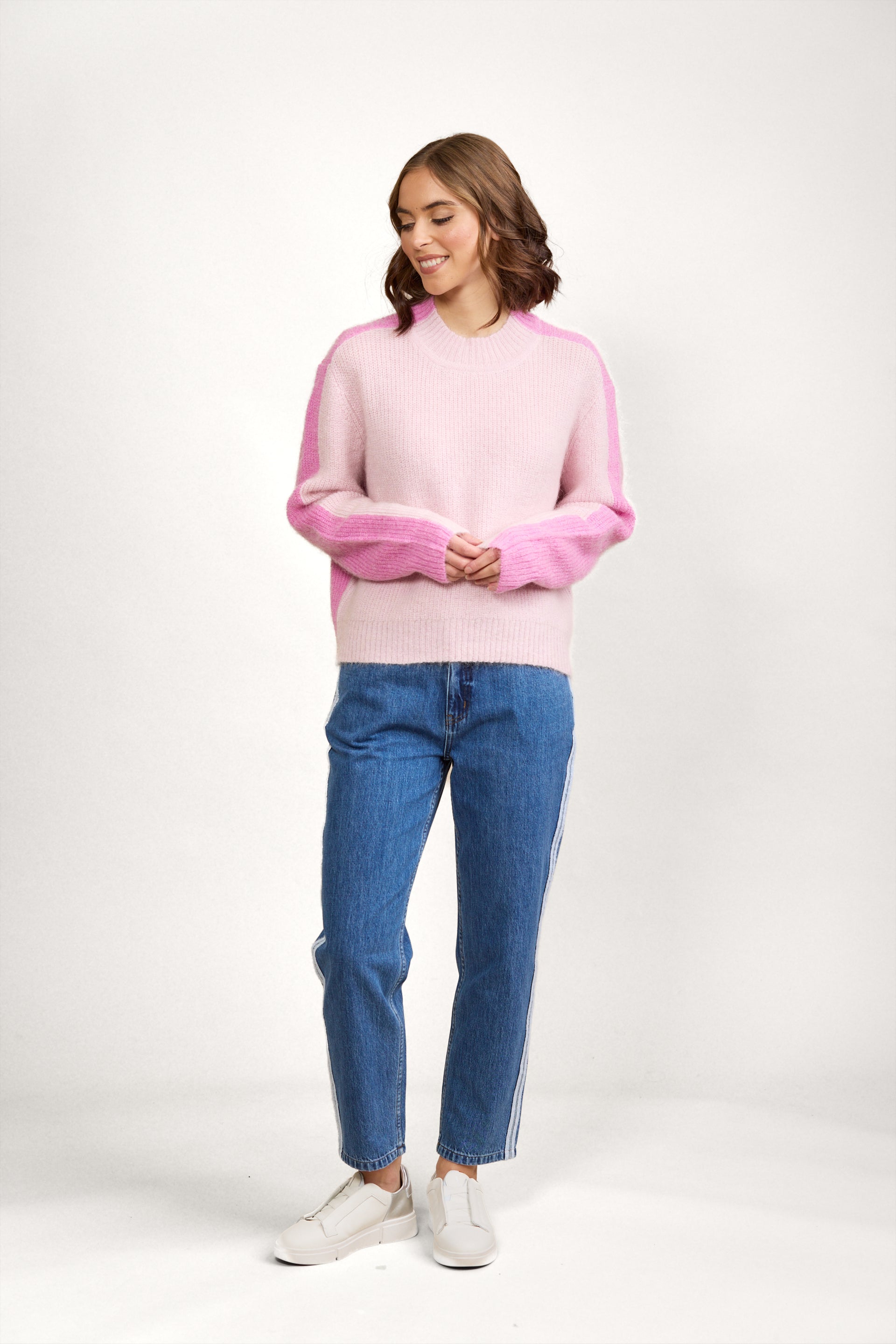 K2033 Two Tone Sweater - Candyfloss - Knewe Label