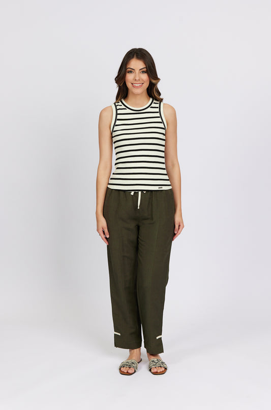 K3042 Black/Ecru Stripe - True Tank - Knewe Label