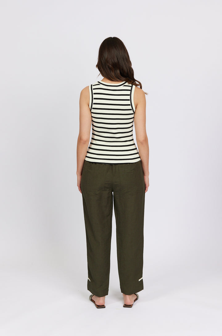 K3042 Black/Ecru Stripe - True Tank - Knewe Label