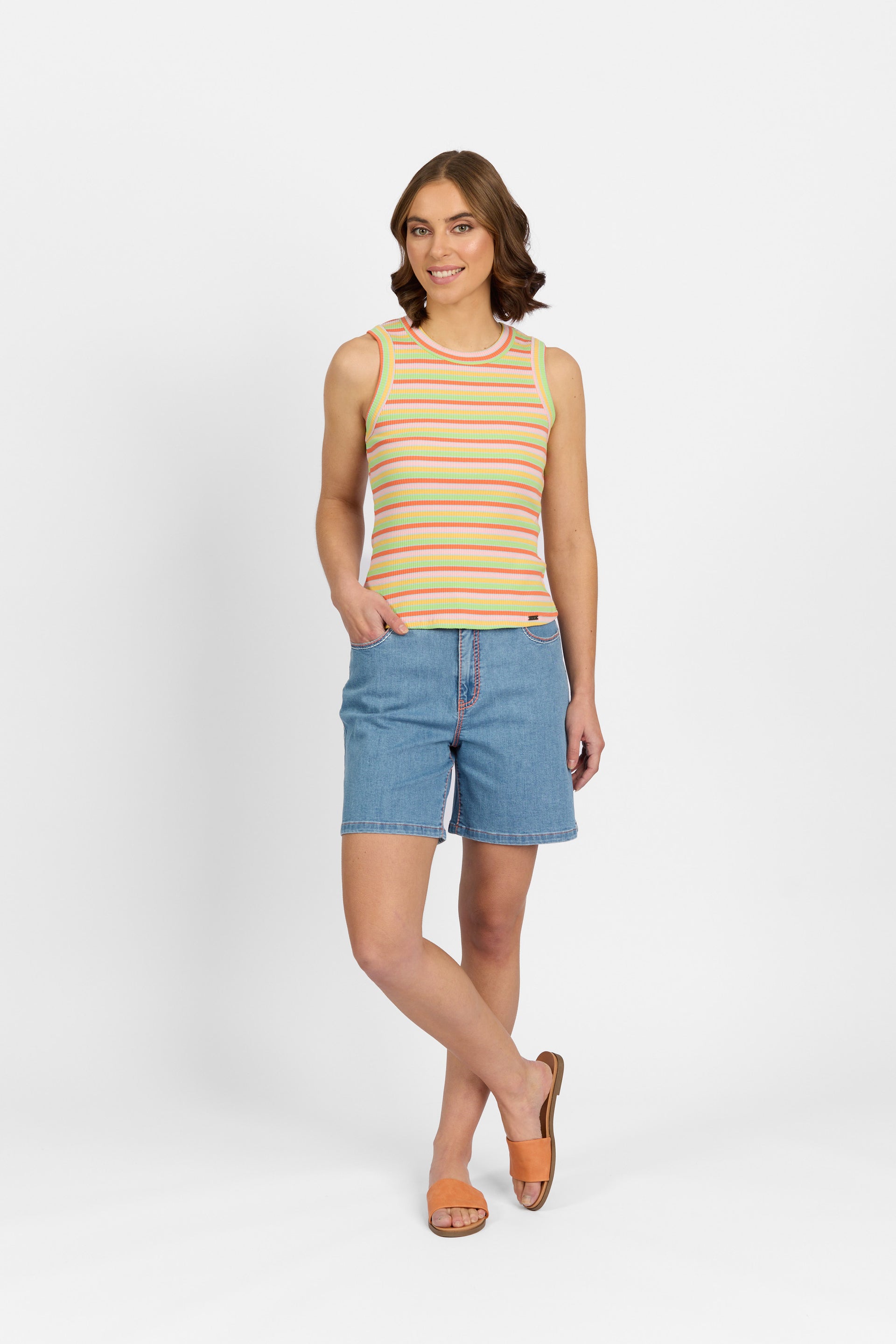 K3042 Lolly Stripe - True Tank - Knewe Label