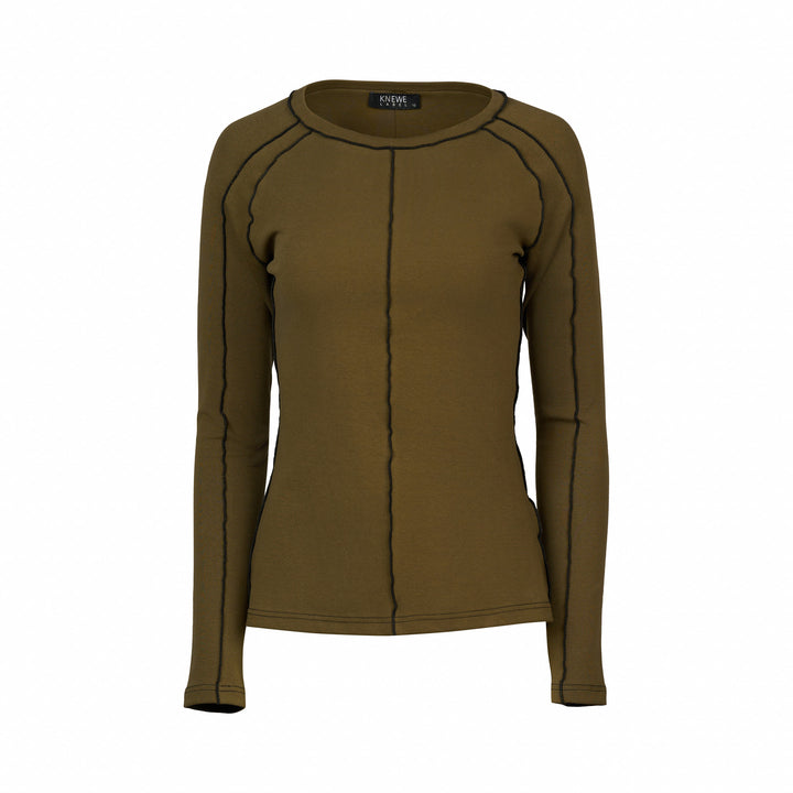 K3054 Alex Top - Olive/Black - Knewe Label