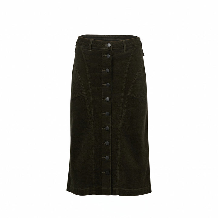 K4028C Koa Cord Skirt - Hunter - Knewe Label