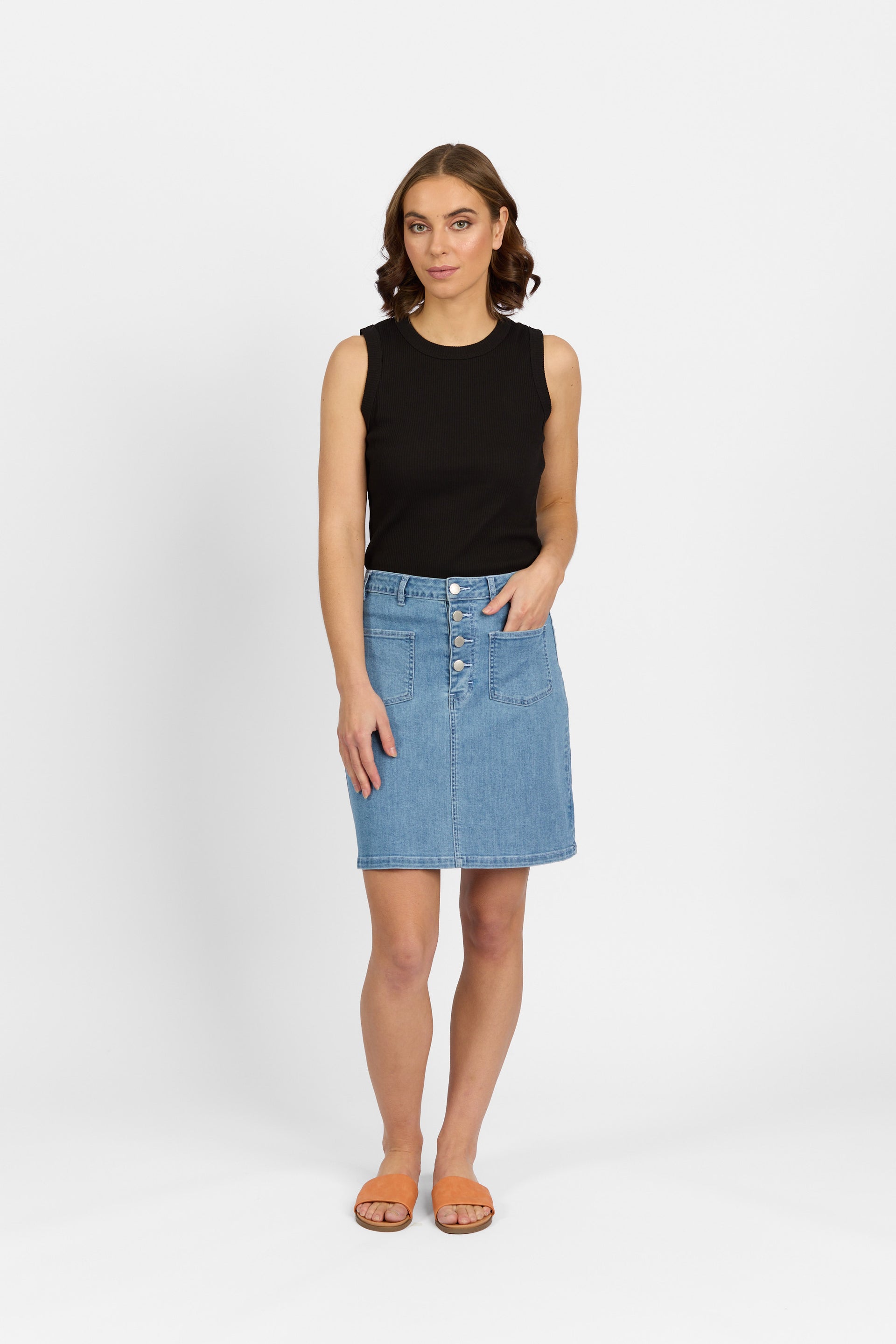 K4029 Palm Blue - Potter Skirt - Knewe Label