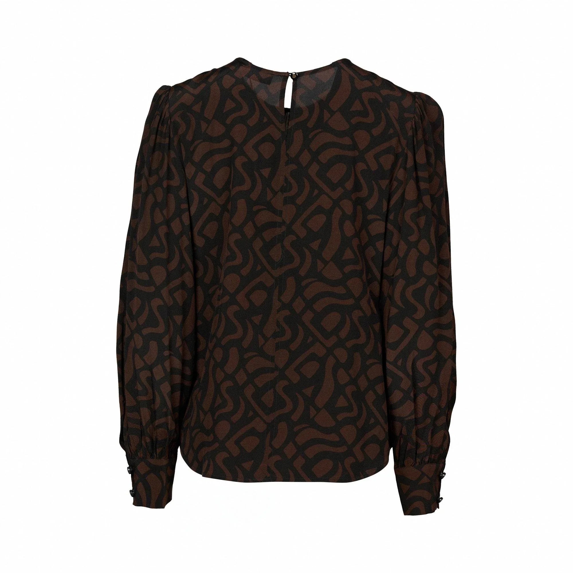 KNEWE Label women's K5070 Lexie Top in Mocha - close-up fabric detail