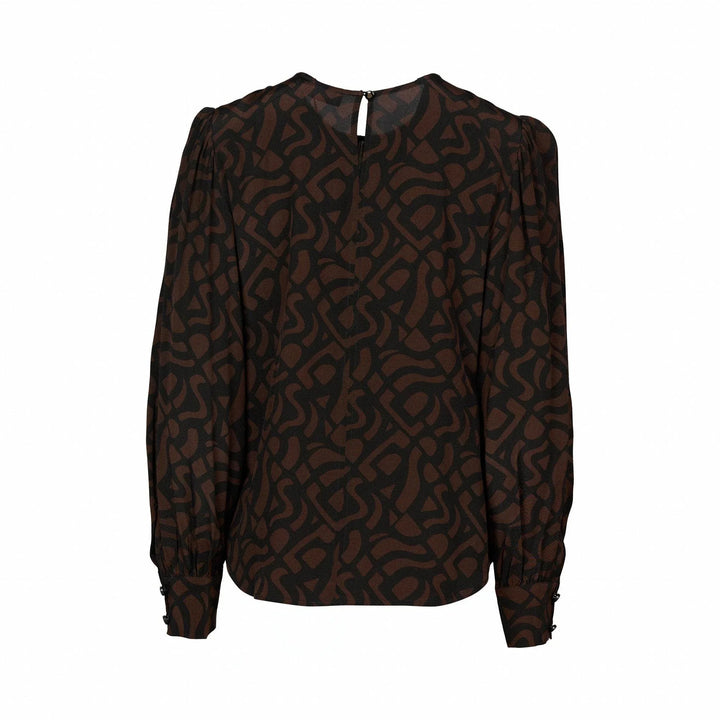 KNEWE Label women's K5070 Lexie Top in Mocha - close-up fabric detail