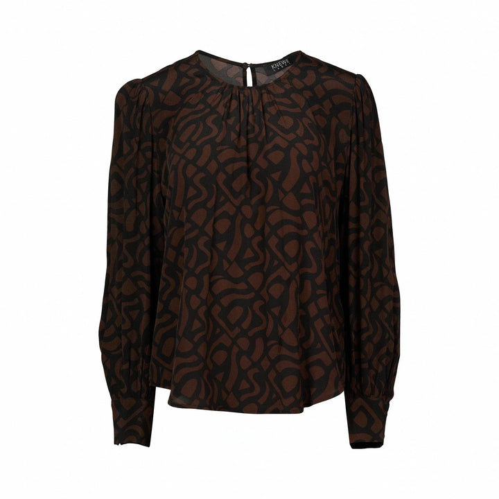 KNEWE Label women's K5070 Lexie Top in Mocha - close-up fabric detail