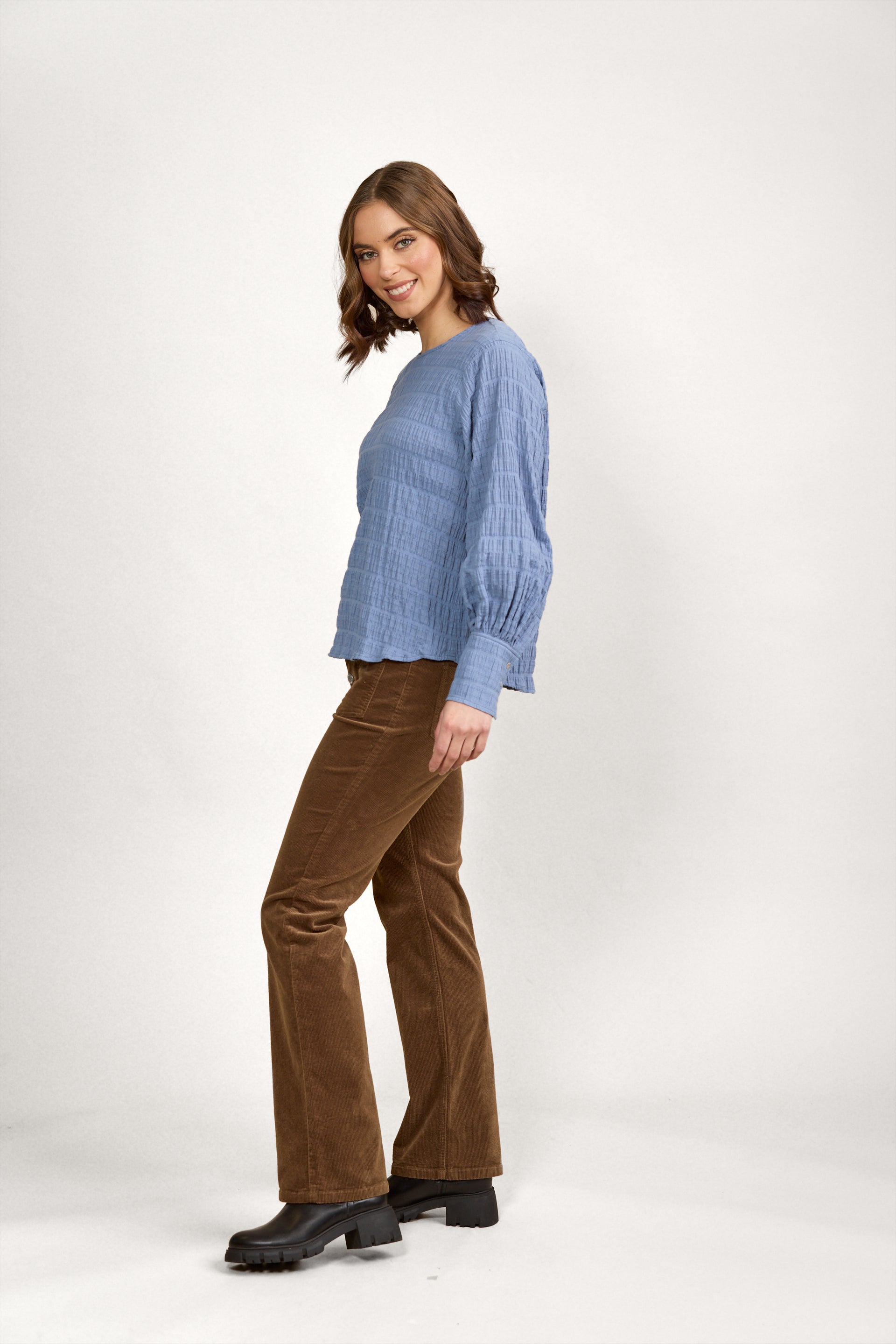 K5075 Volume Top - Denim Blue - Knewe Label