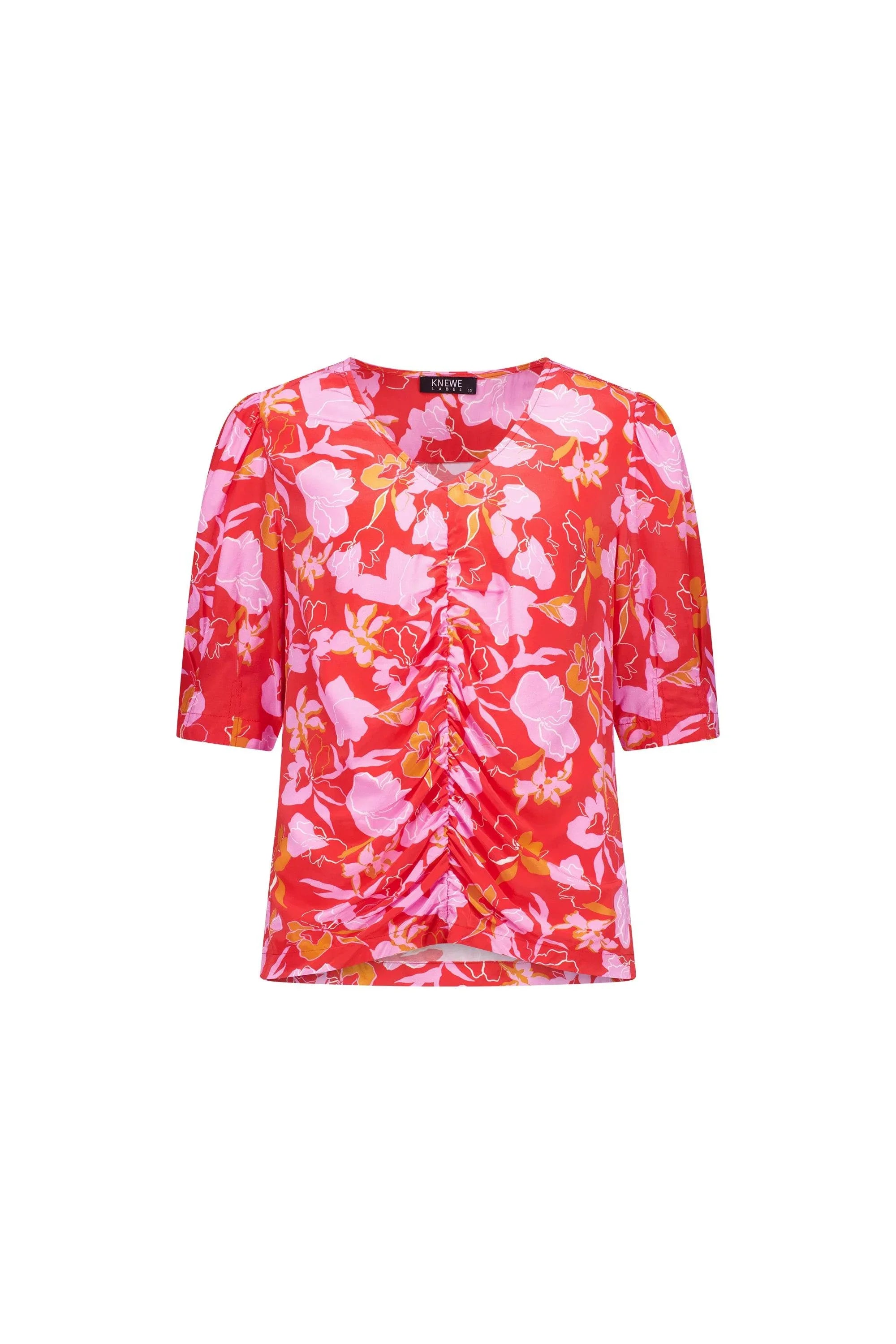 KNEWE Label women's K5082 Fizz Top in Gigi - close-up fabric detail