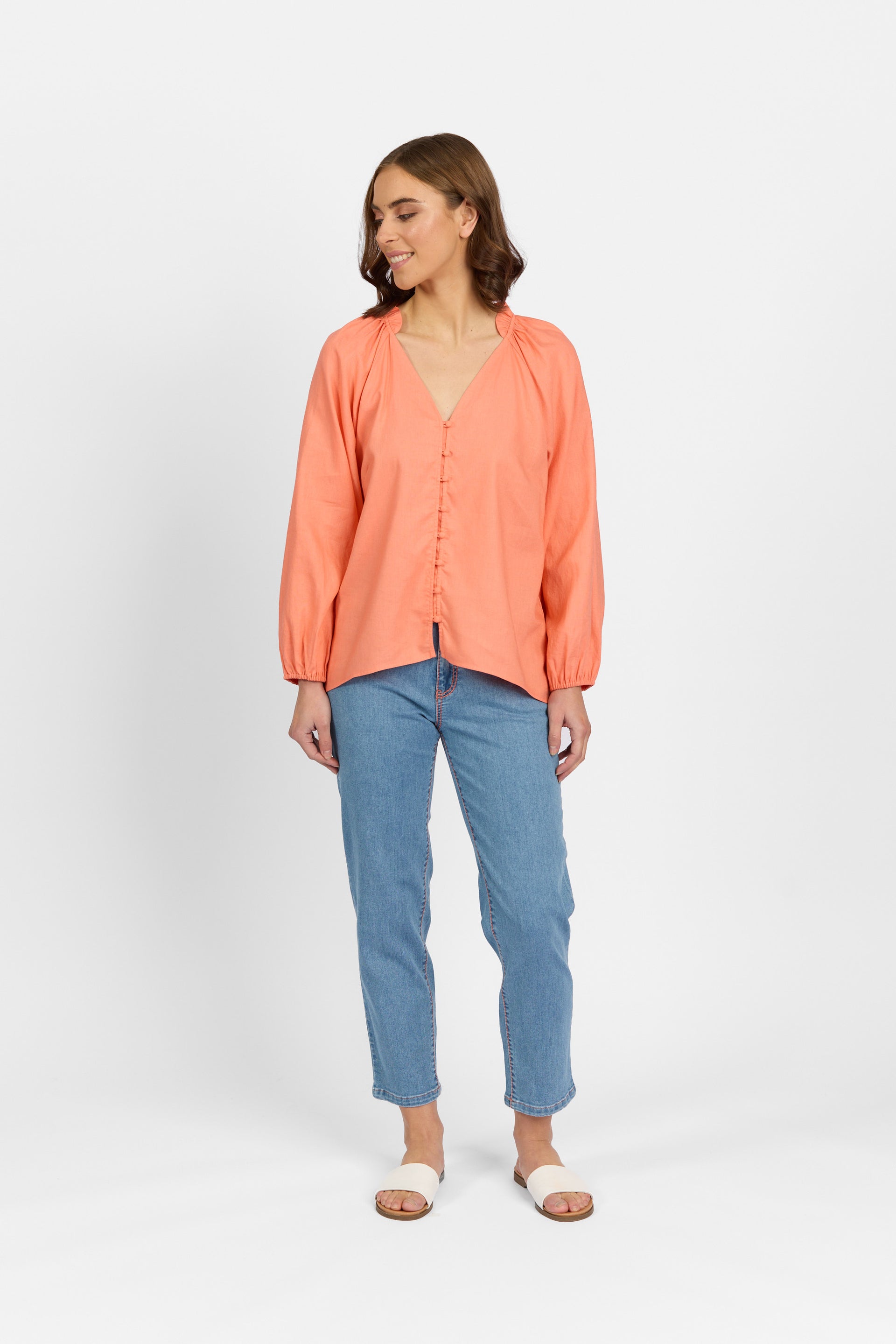 K5084 Coral - Portia Shirt - Knewe Label