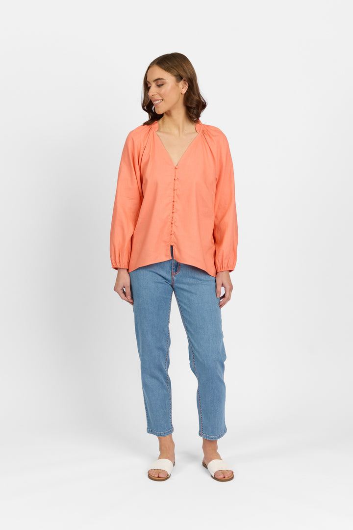 K5084 Coral - Portia Shirt - Knewe Label