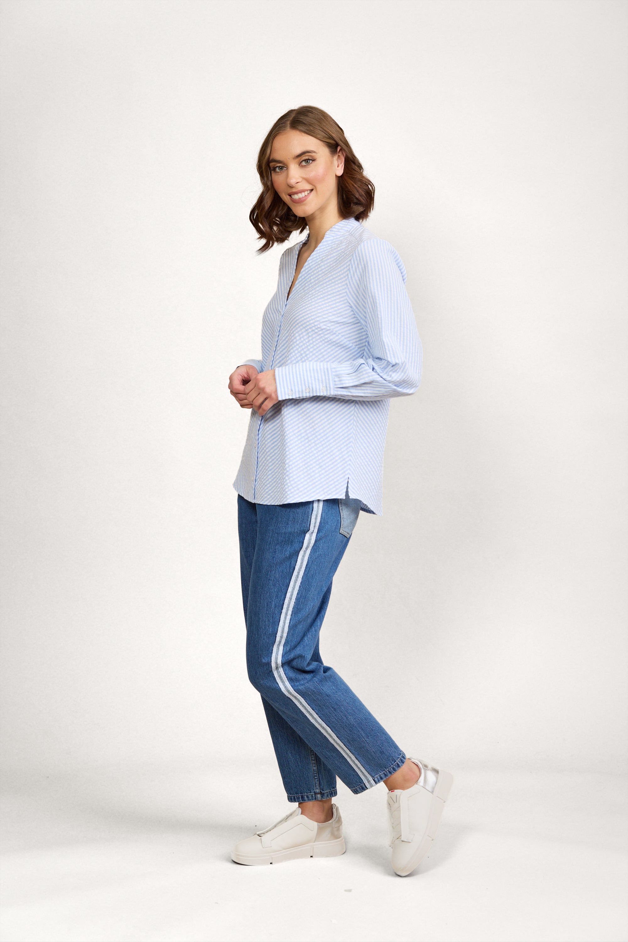 K5091 Iggy Shirt - Blue/White Stripe - Knewe Label