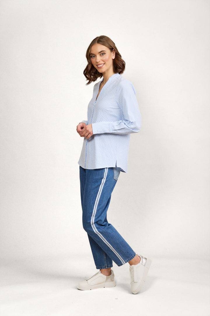 K5091 Iggy Shirt - Blue/White Stripe - Knewe Label