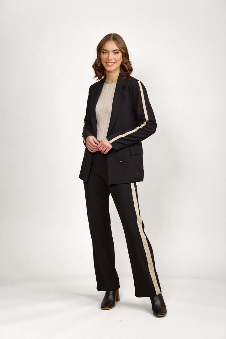 K6031 Clementine Blazer - Black/Oat - Knewe Label