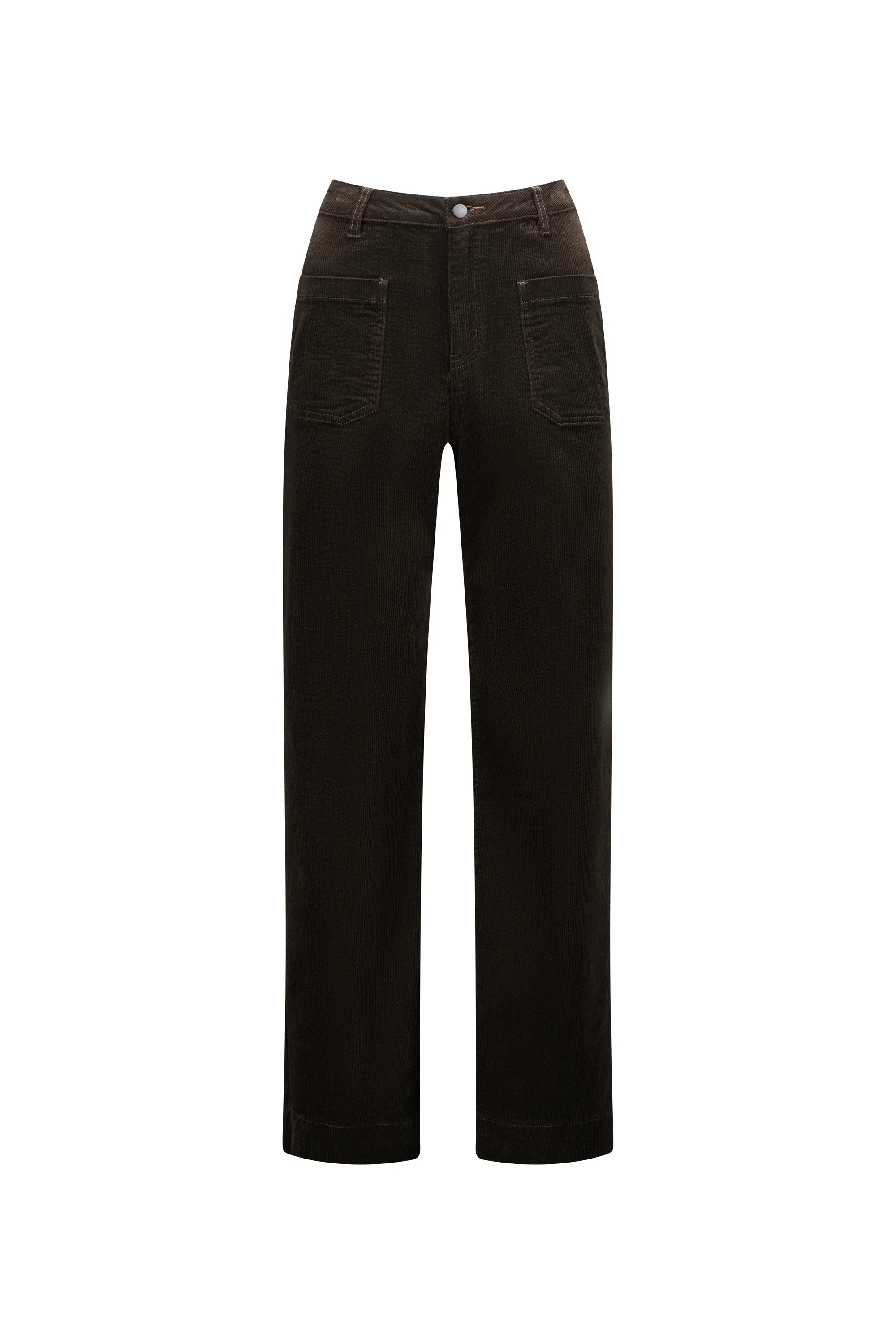 KNEWE Label women's K7089C Roxie Cord in Soot - close-up fabric detail