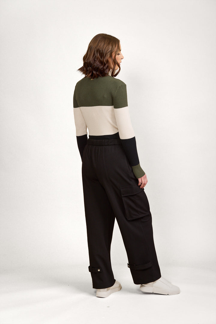 K7103 Kobe Cargo Pant - Black - Knewe Label