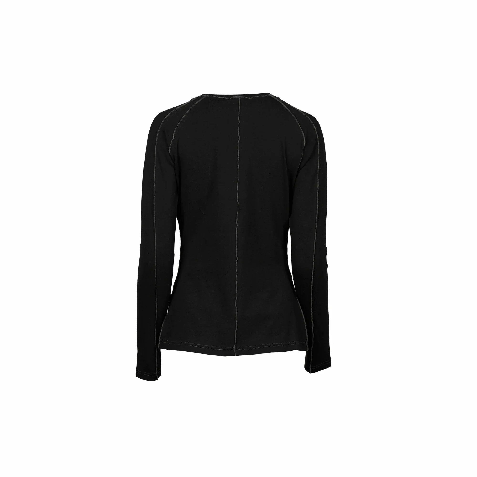 KNEWE Label women's K3054 Alex Top Black in Charcoal - close-up fabric detail